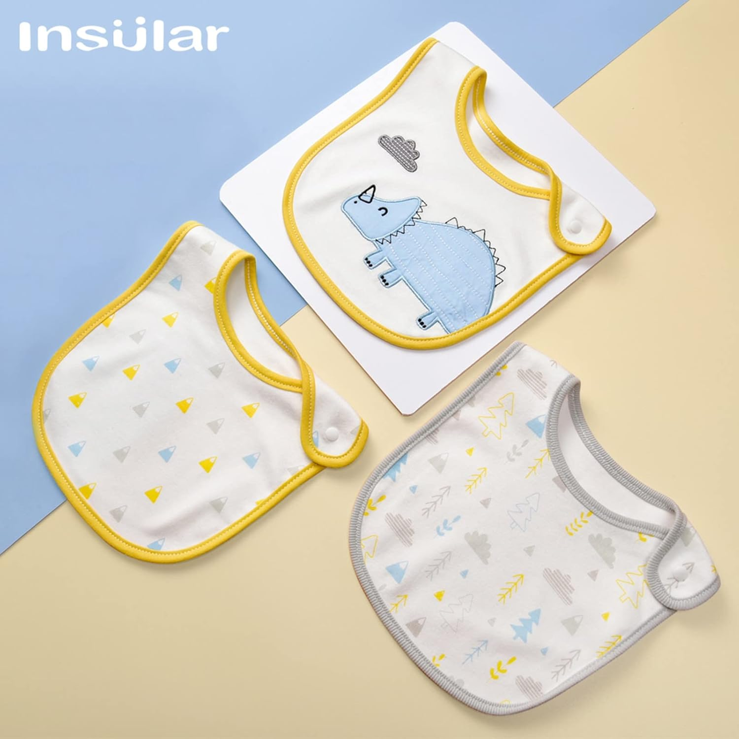 Insular Baby Bibs Baby Bandana Drool Bibs 100% Cotton for Boys Girls Unisex for Teething and Drooling, 6 Pack