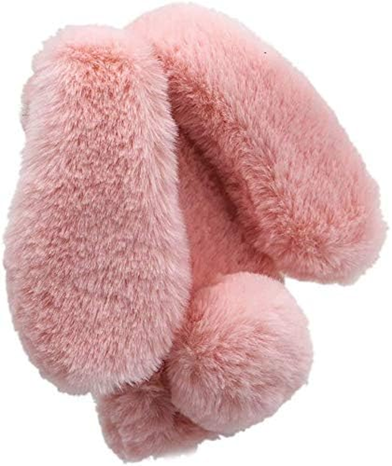 LCHDA Rabbit Case for Iphone SE 2Nd Generation/Iphone 8/Iphone 7(4.7"), Bunny Ear Case for Girls Fuzzy Cute Warm Winter Soft Furry Fluffy Fur Hair Plush Protective TPU Bumper Skin Cover - Pink - Black image number 3