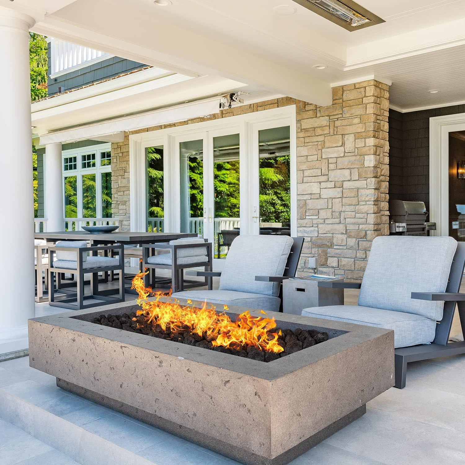 GASPRO 10 Lb Large Black Lava Rocks, 1-3 Inch, Ideal for Outdoor Fire Pits, Indoor Fireplaces with Propane and Natural Gas