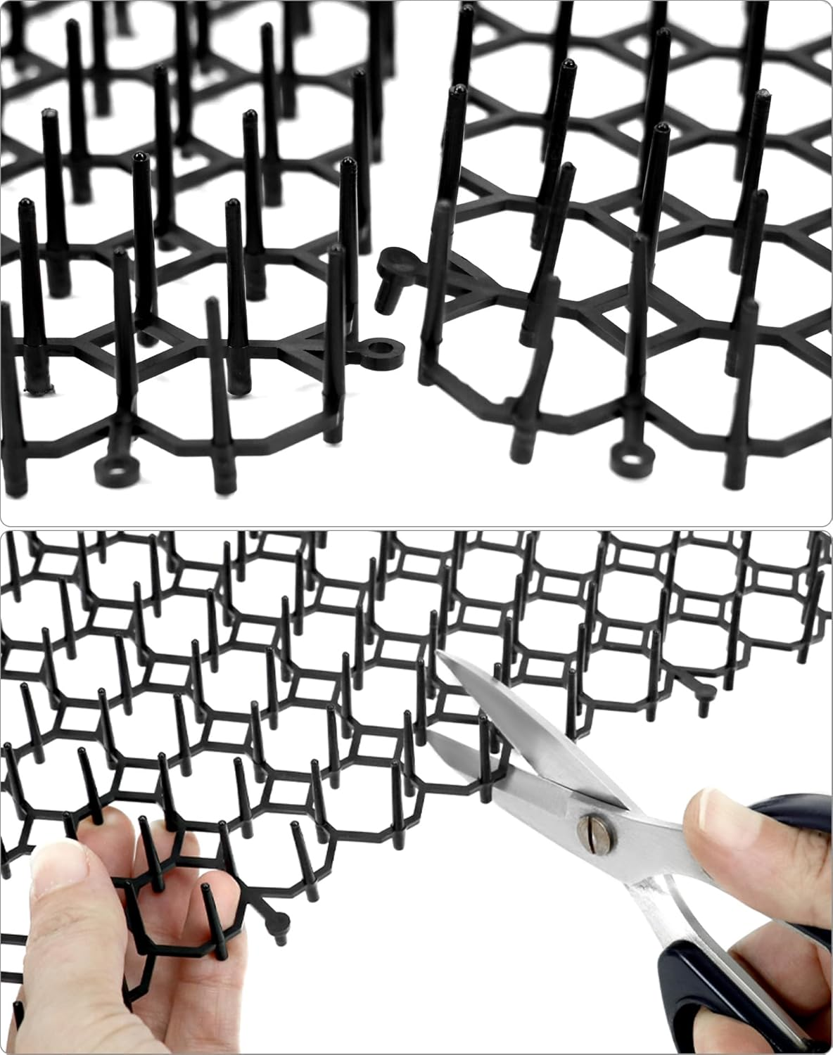 QWORK&reg; 10 Pack Cat Scat Mat Cat Spikes to Prevent Animals from Entering the Garden and Destroying Plants (34X41Cm I 14"X16") image number 4