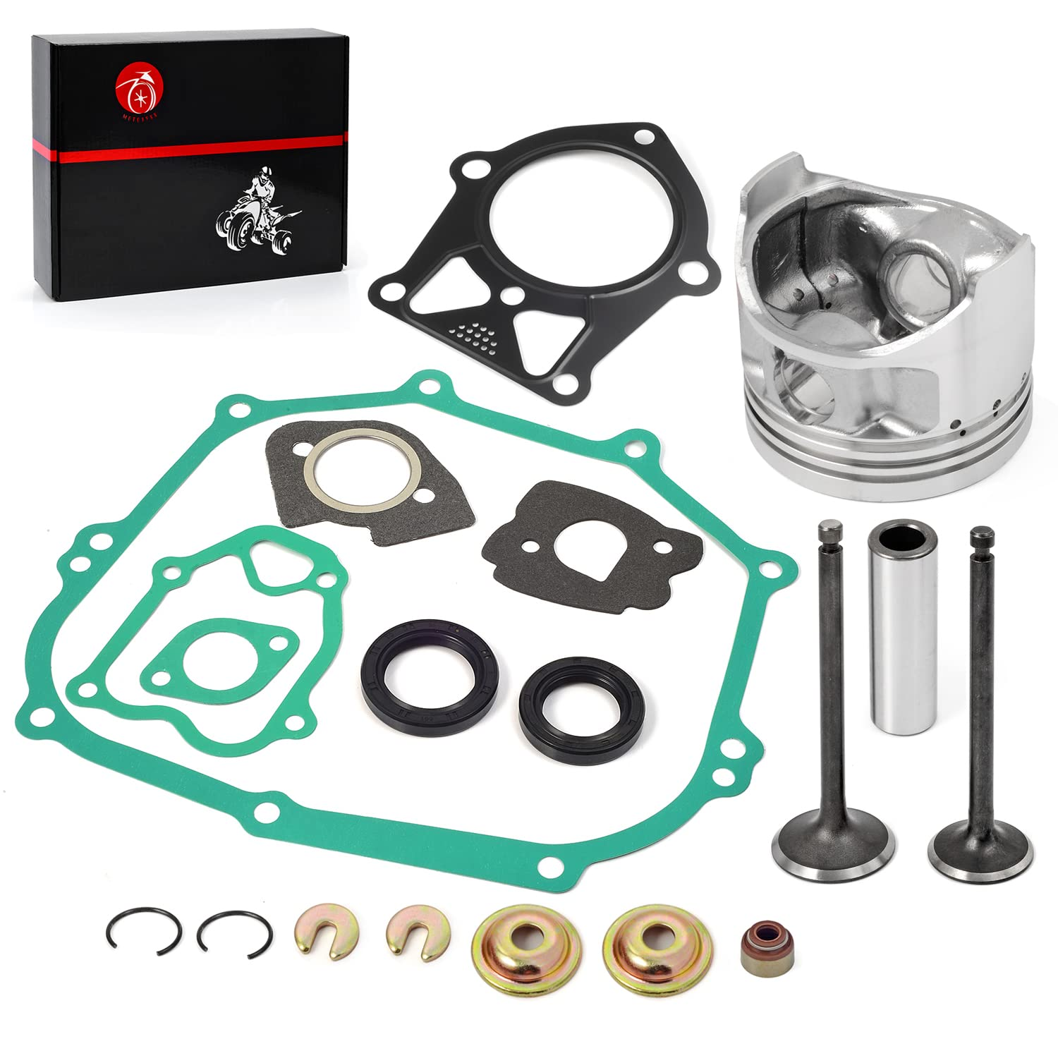 Engine Gasket Rebuild Kit STD Piston & Ring Seal Intake Exhaust Valve Compatible with Yamaha Golf Cart G14 1995 1996 JN5-11631-00-96 JN5-11610-00-00 image number 6