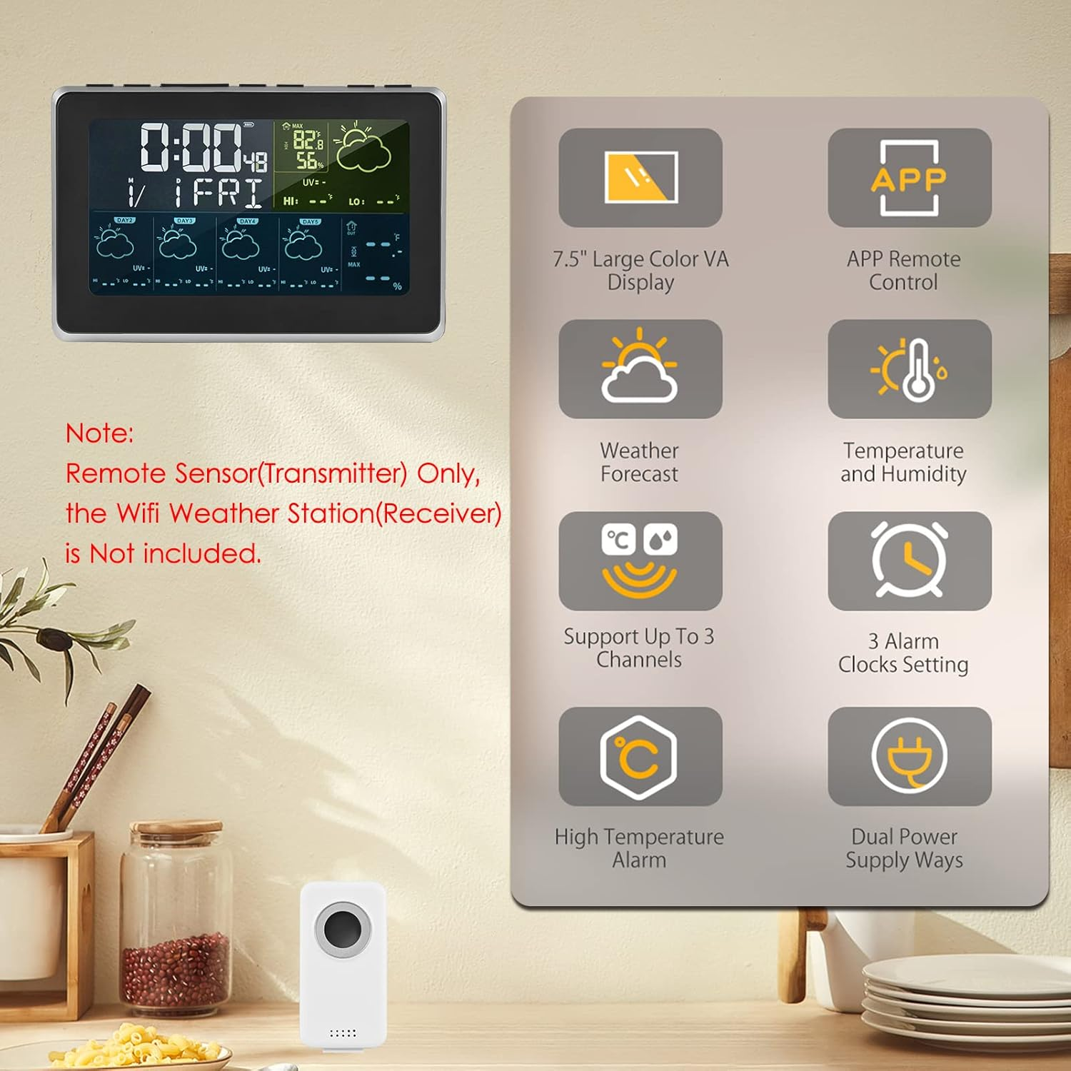 Weather Station Sensor High Accuracy Transmitter for Digital Indoor Temperature Humidity Thermohygrometer image number 4