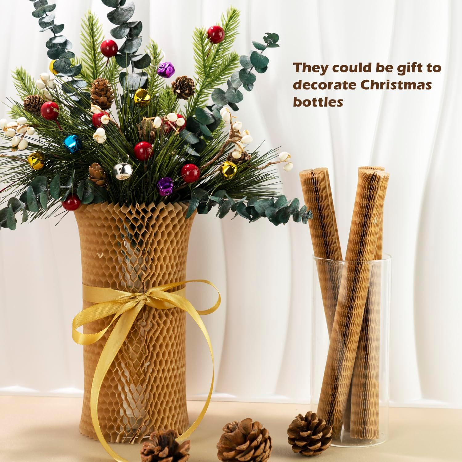 12 Pack Bubble Wrap Sleeves for Moving House, Honeycomb Packing Paper, Glass Jar Cup Wine Bottle Protector Cases Protective Wrap,Packaging Materials (22Cm) image number 2