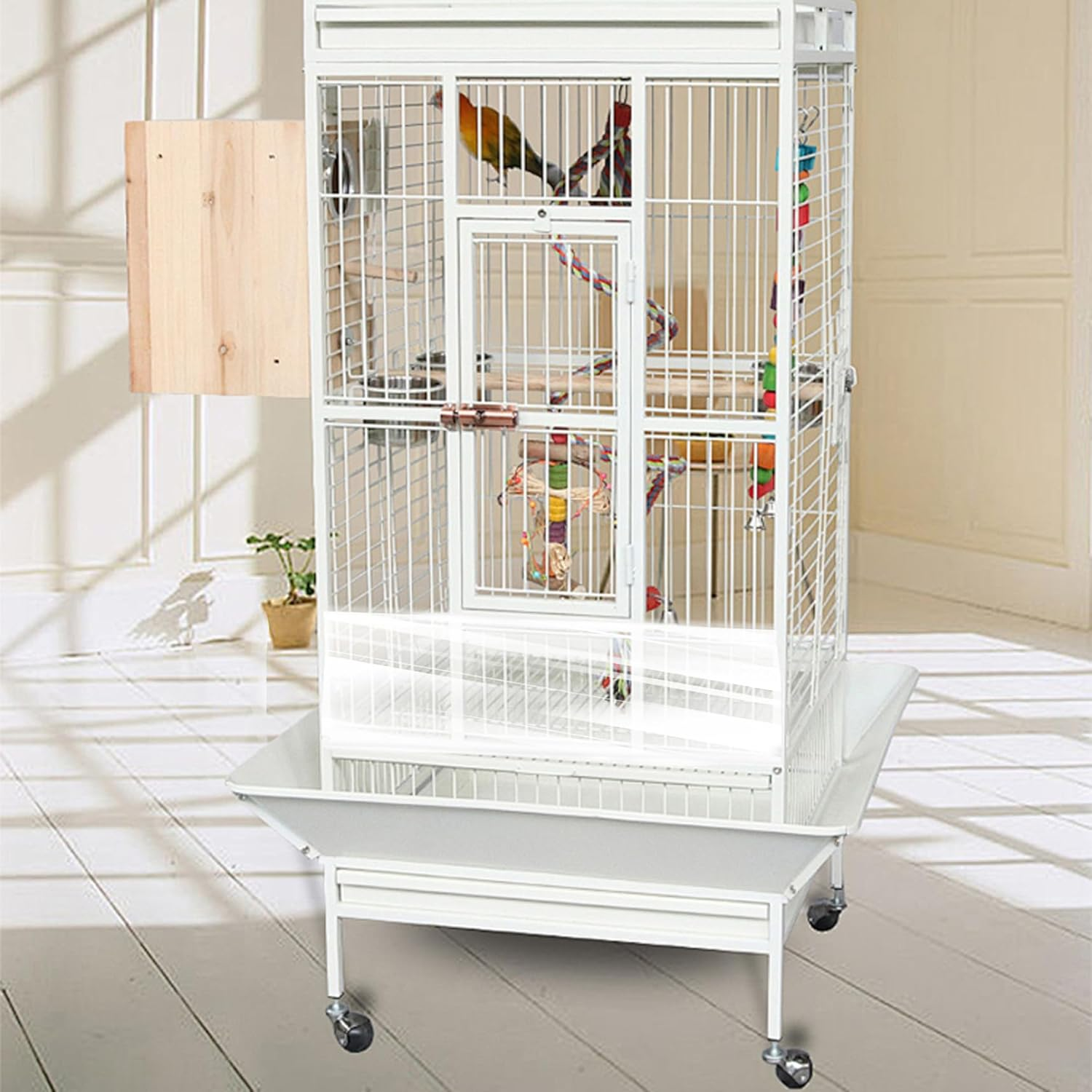 Bird Cage Seed Catcher Guard 4Pcs Anti-Scatter Mess-Free Bird Seed Catcher Transparent PVC Cage for Parrot, Parakeet, Macaw image number 3