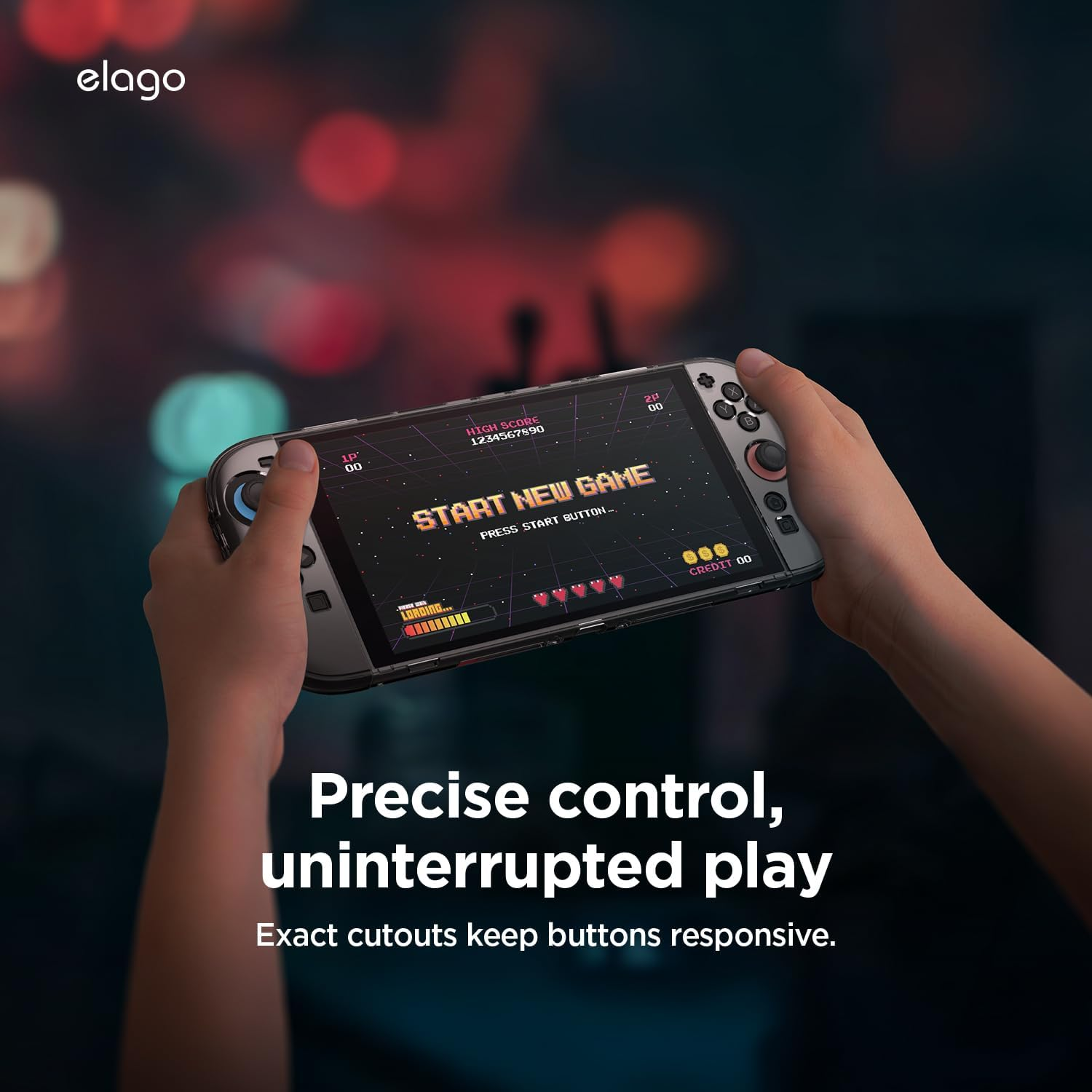 Elago Clear PC Case Compatible with Nintendo Switch 2, Hard PC Shell Cover, Shock Resistant, Full Body Protection, Comfortable Grip, Anti-Scratch (Transparent) image number 5