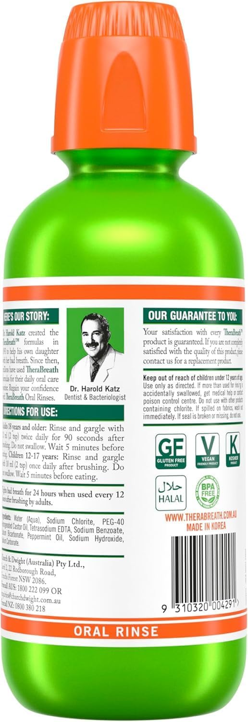 Therabreath Fresh Breath Mouth Wash Bundle - 1X Invigorating Icy Mint Oral Rinse, 473Ml & 1X Mild Mint Oral Rinse, 473Ml - Professional-Grade Oral Care - Long-Lasting Fresh Breath image number 6