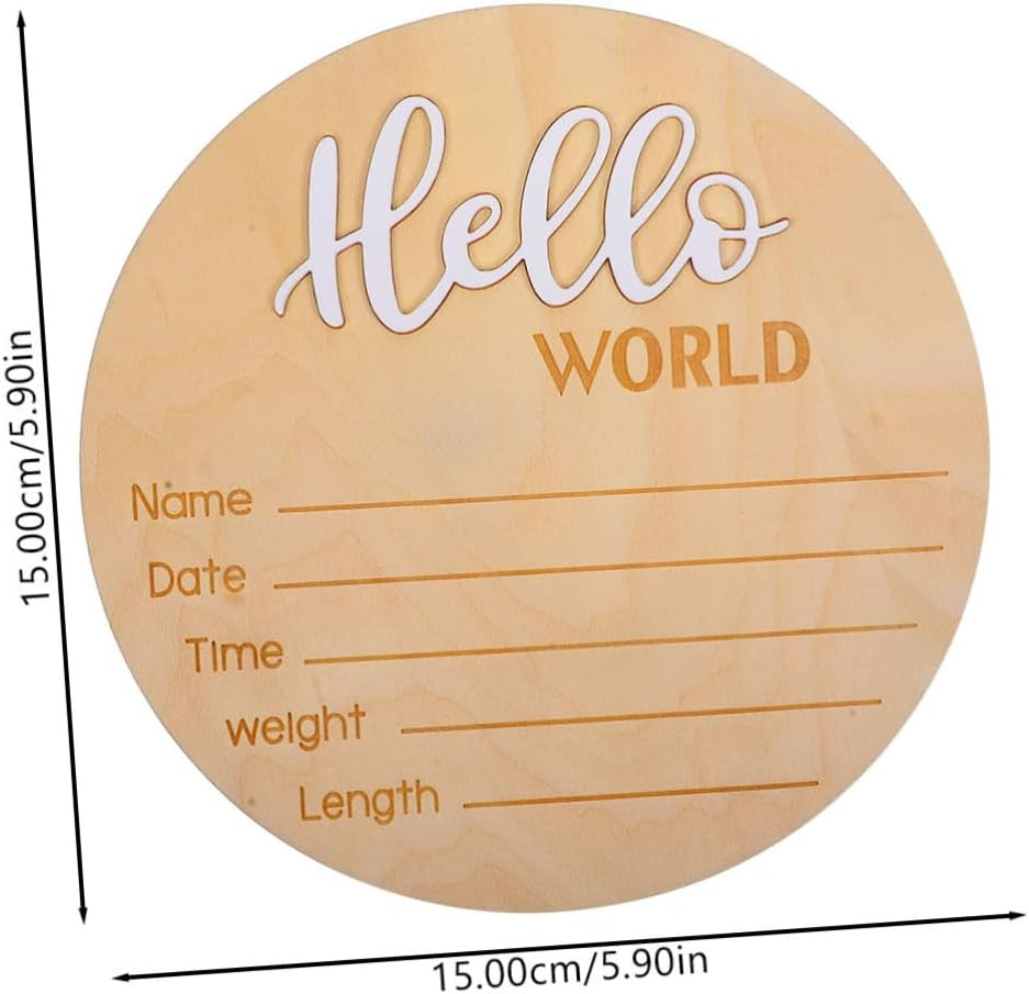 Abaodam Wooden Birth Announcement Sign Newborn Name Sign Photo Prop for Newborn Photography image number 4