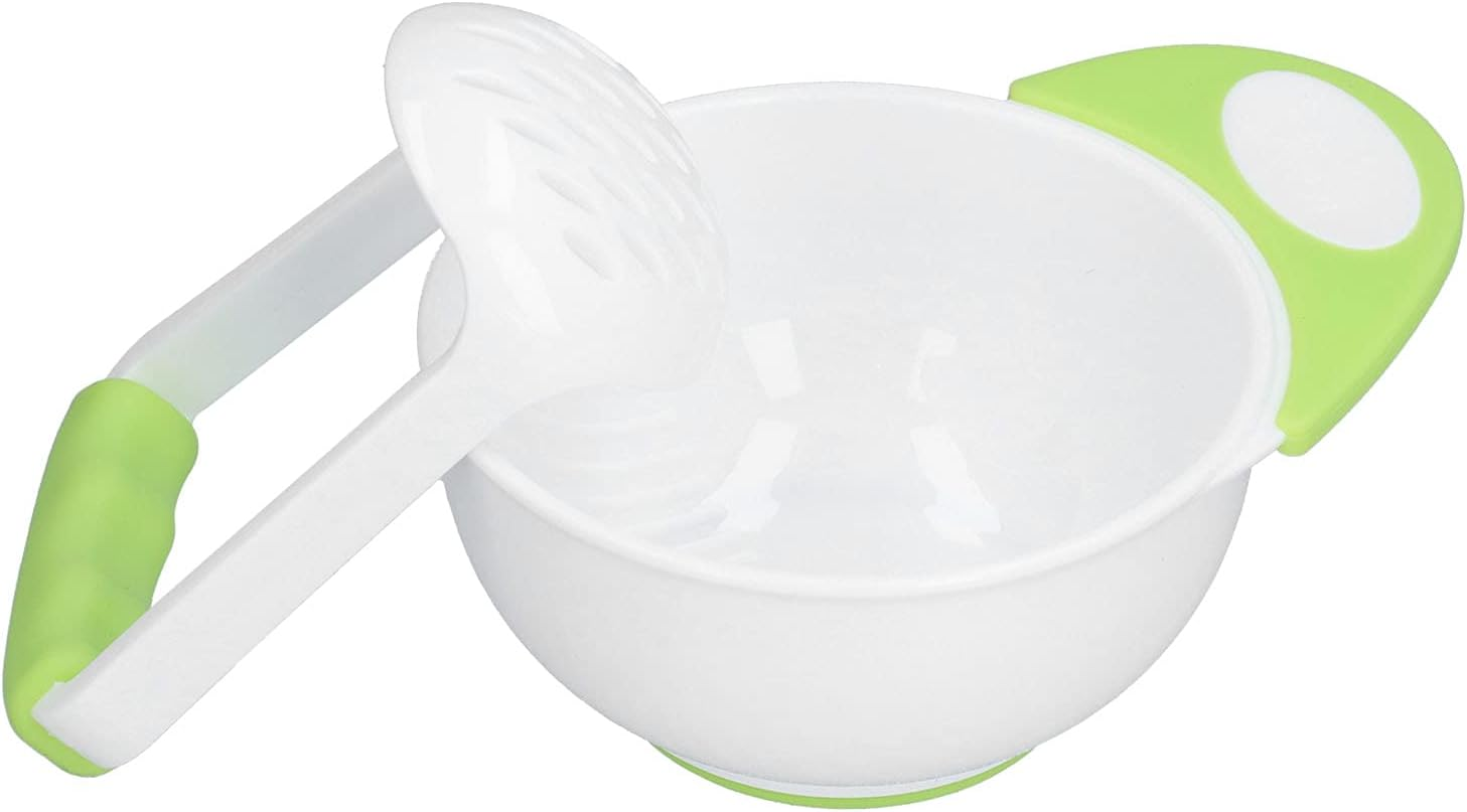 Baby Food Masher Bowl Non Slip Long Handle Fruit Vegetable Puree Mash Bowl with Grinding Rod Applicable for Babies image number 4