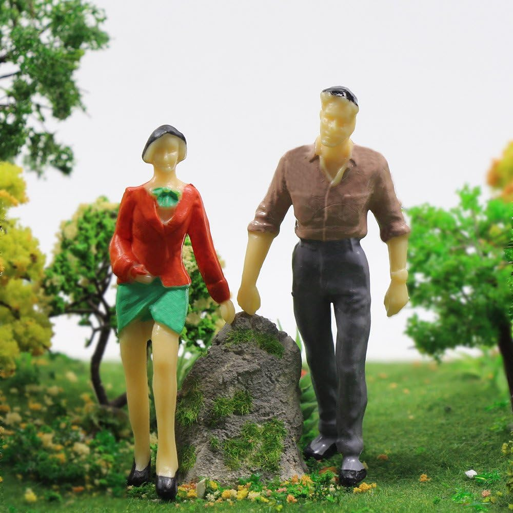 P2525 12Pcs Model Trains Architectural 1:25 Scale Painted Figures G Scale Sitting and Standing People Model Railway Layout New image number 2