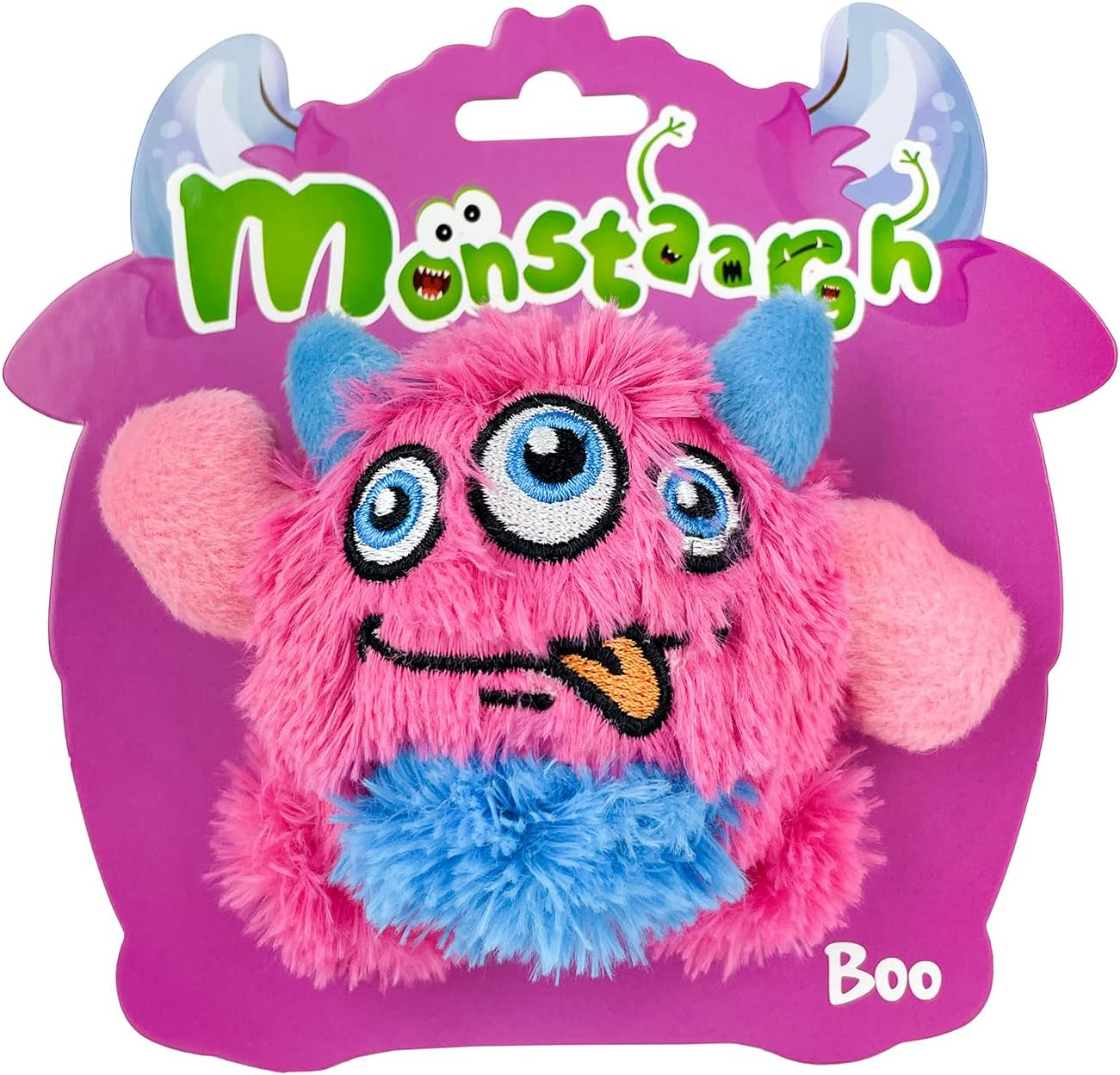 'Flick' Plush Dog Toy, Green, Large - Plush Monster Ball with Squeaker, Fun Halloween