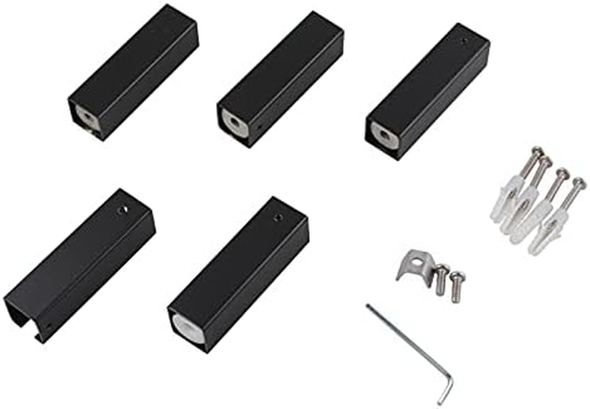 Electric Heated Towel Rack Wall Mounted Towel Rail 4 Bars Square (Black) - Black image number 3