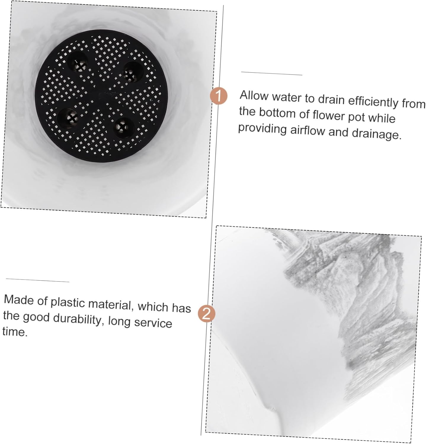 Landscape Resin Flower Pot Herb Planter Plant Pot for Indoor Plants Water Drainage and Airflow image number 3