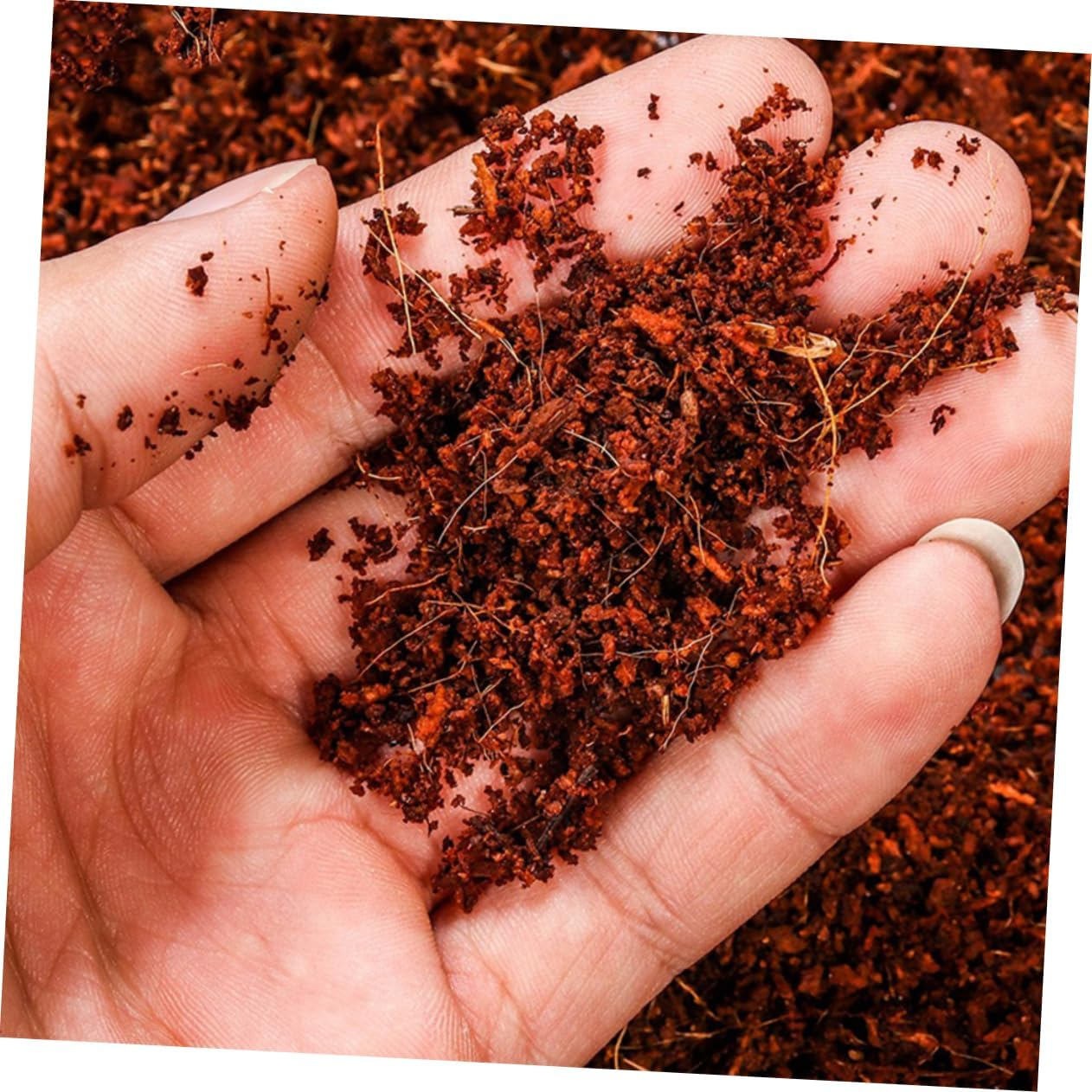 OFFSCH Coconut Fiber Nutrient Soil Blocks for Gardening Supplies Balcony Planting 5Pcs Compressed Natural Soil Medium with Rich Nutrients for Flowers and Vegetables Growing