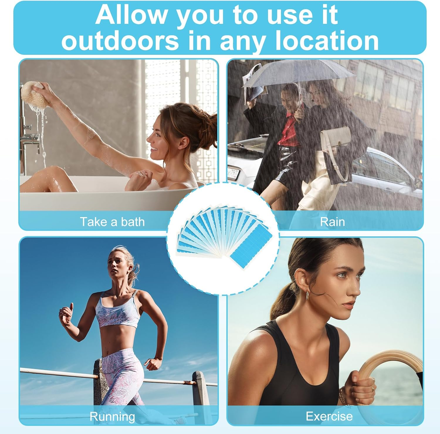 180 Pcs Hair Extension Tape, Double Sided Adhesive Tape for Hair Extensions and Wigs, Strong Hold Sweat Resistant Tape Tabs 4Cm X 0.8Cm, No Residue image number 5