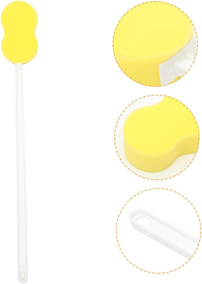 FRCOLOR 2Pcs Long Handled Bath Sponge Exfoliating Shower Back Scrubber Brush Lightweight Body Wash Tool for Hard to Reach Areas Durable Comfortable Grip Design image number 5