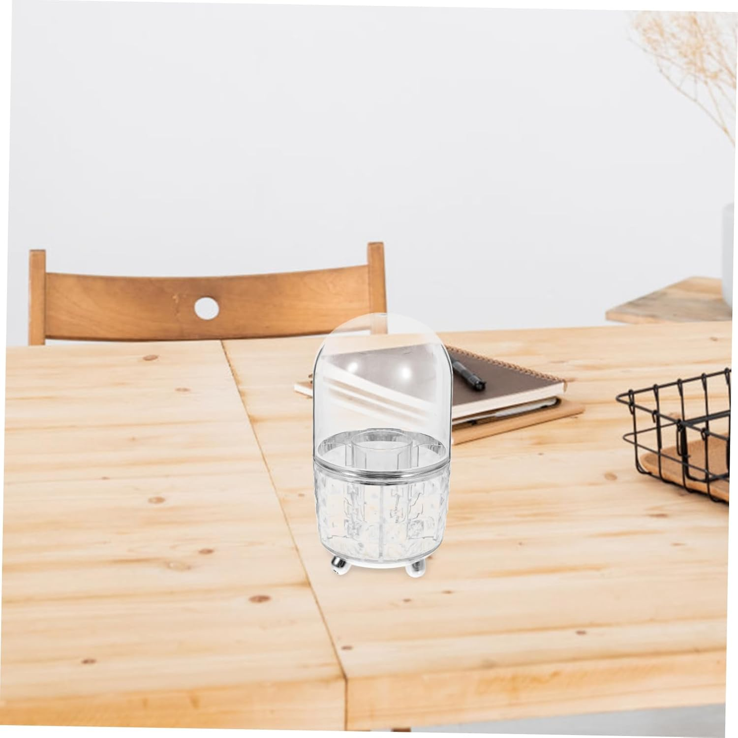 WEKAMOS Rotating Storage Box Small Wheels Pencil Holder Makeup Brush Storage Cup for Desk Bathroom image number 3