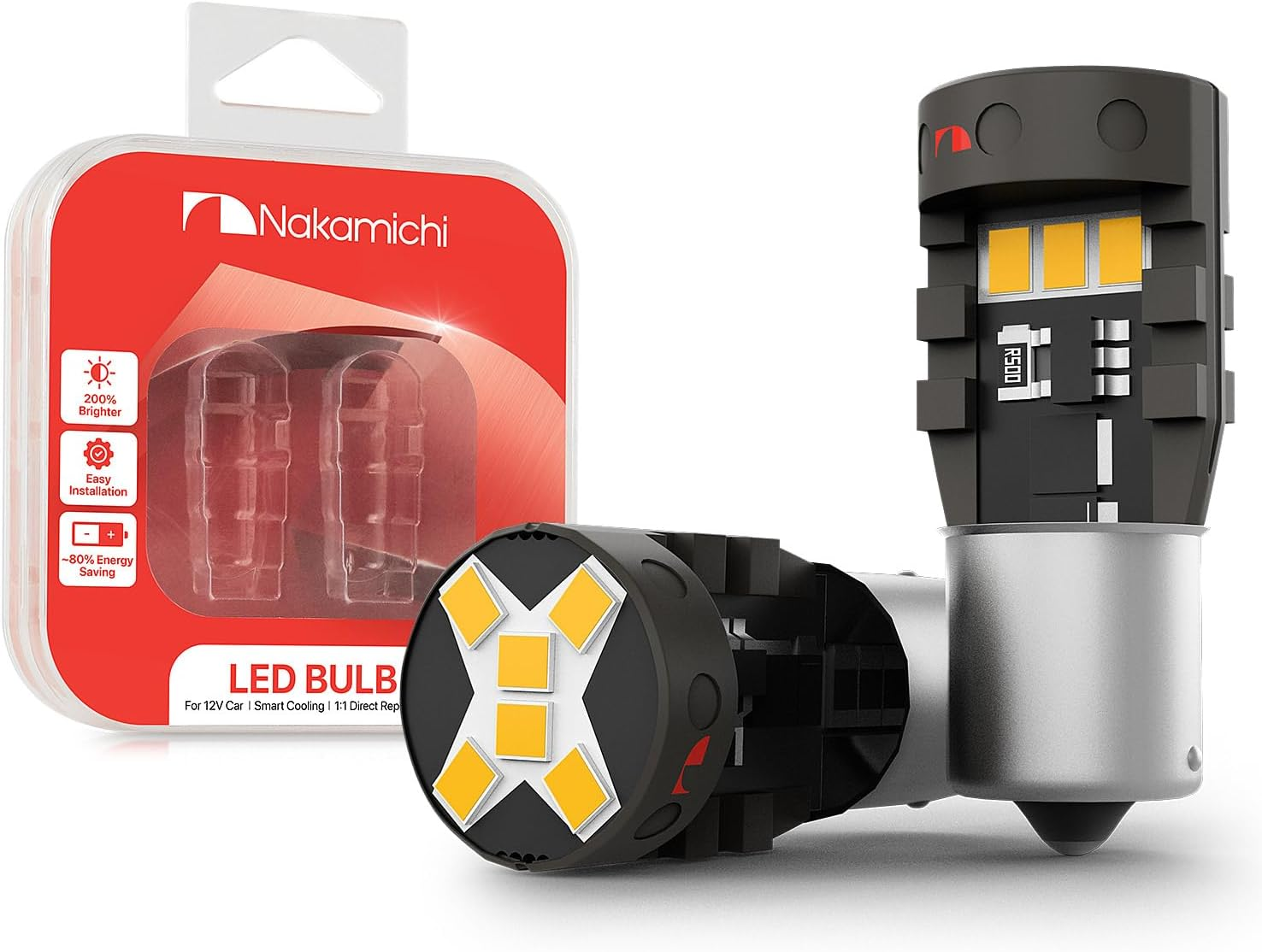 Nakamichi BA9S T4W Car LED Light Bulb BA9 1895 1891 53 57 47830 64111 3893, 12-SMD Extremely Bright Interior Dome Map License Plate Glove Box Panel Reading Replacement Light (Emerald Green, Pack of 2)