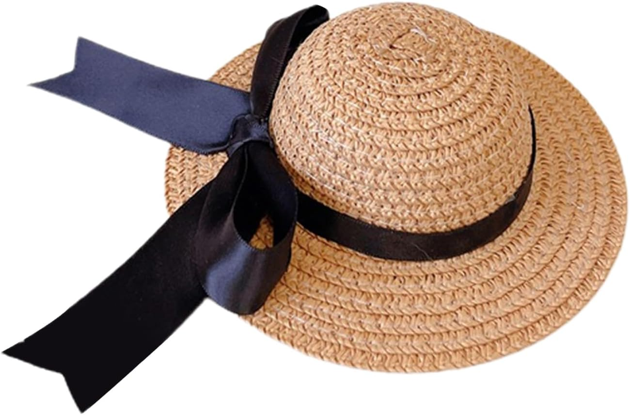 リキシマウケ Pet Headgear Pet Cat Dog Bowknot Hat Dress up All-Matched Black XS