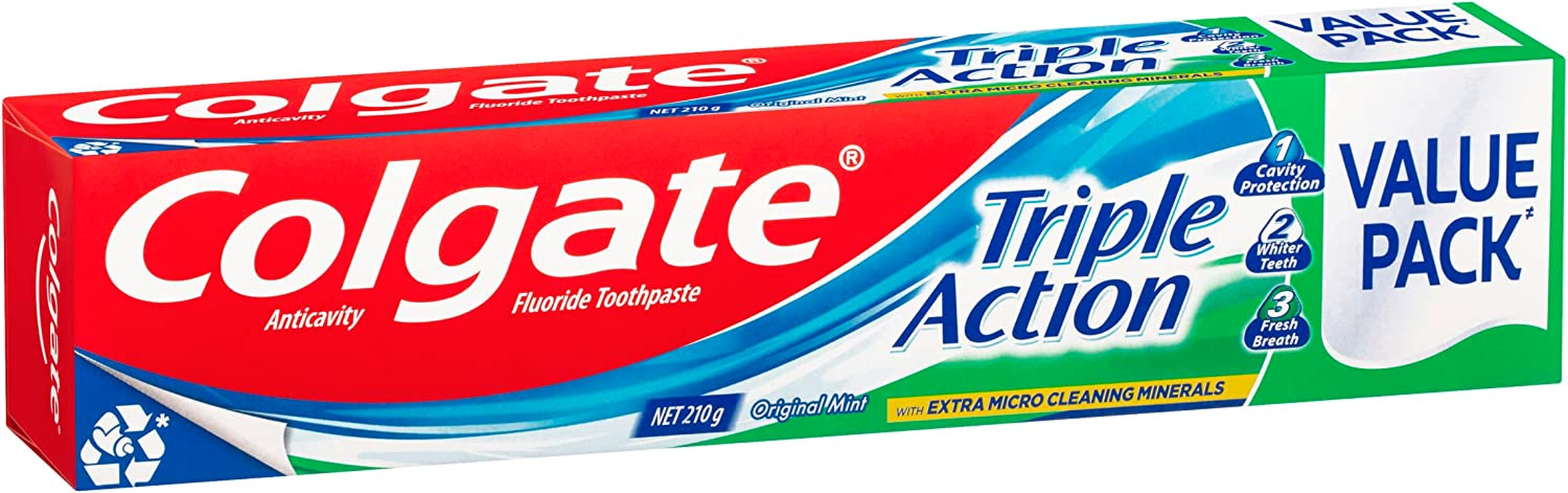 Colgate Triple Action Toothpaste, Value Pack 210G, Original Mint, with Extra Micro Cleaning Minerals image number 4