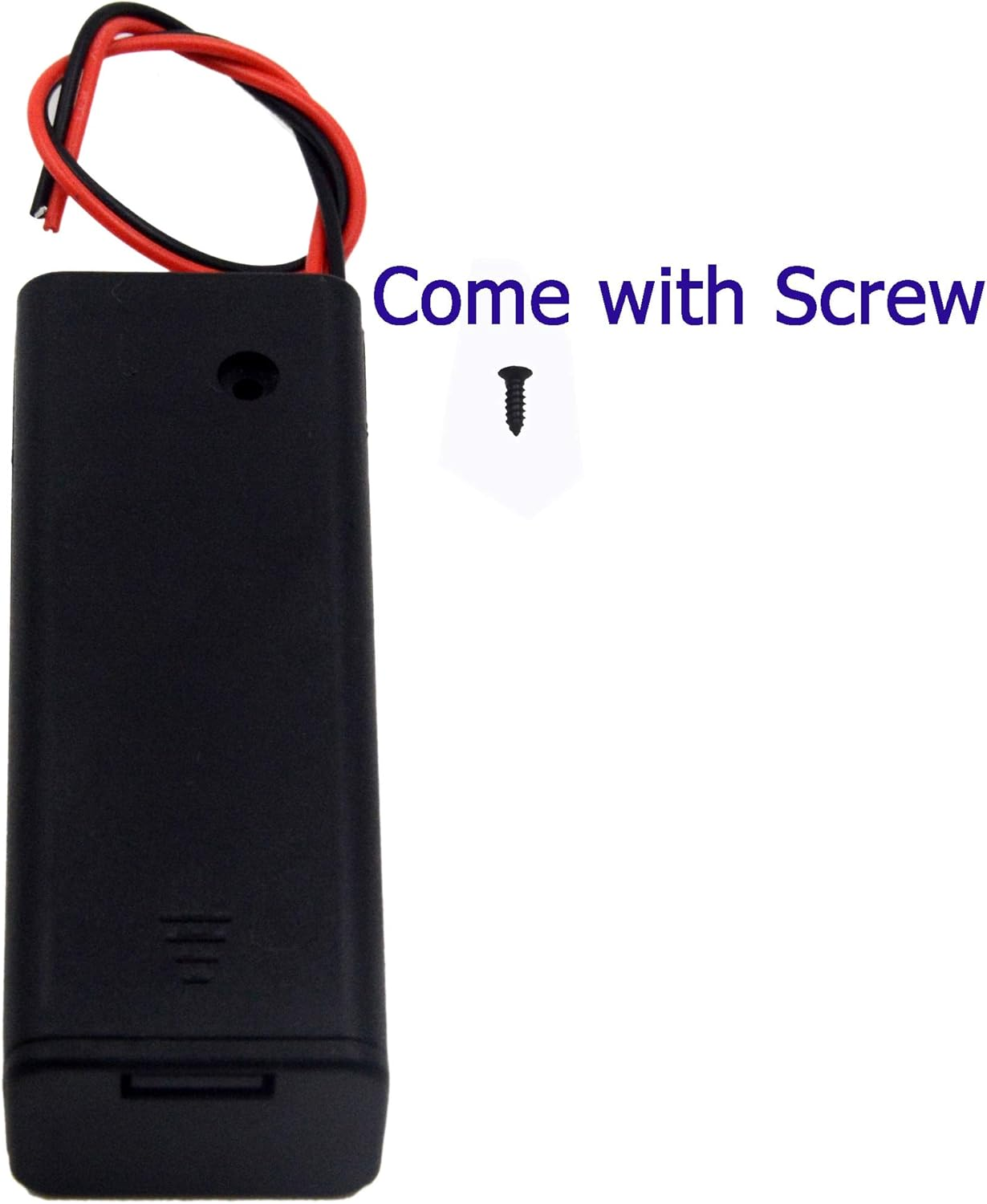 LAMPVPATH (Pack of 5) Single AA Battery Holder with Switch and Cover, 1 AA Battery Holder with Cover and Switch, AA Battery Holder with Leads Wires image number 2