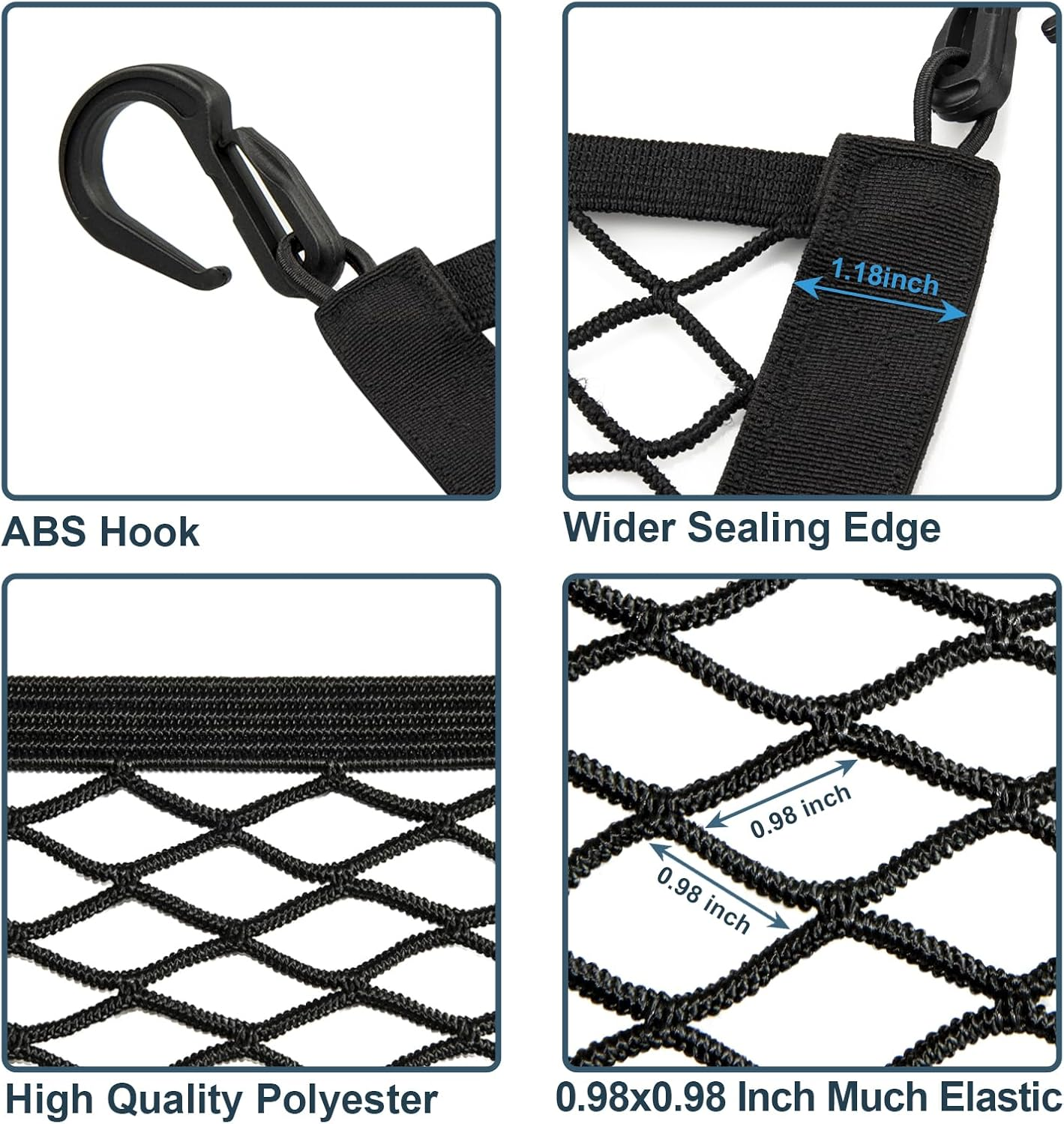 Elastic Cargo Net for SUV, Car Trunk Net Organizer with ABS Hook Storage Mesh Cargo Nets 70 X 50 Cm for Truck Bed Tailgate Netting Accessories image number 1