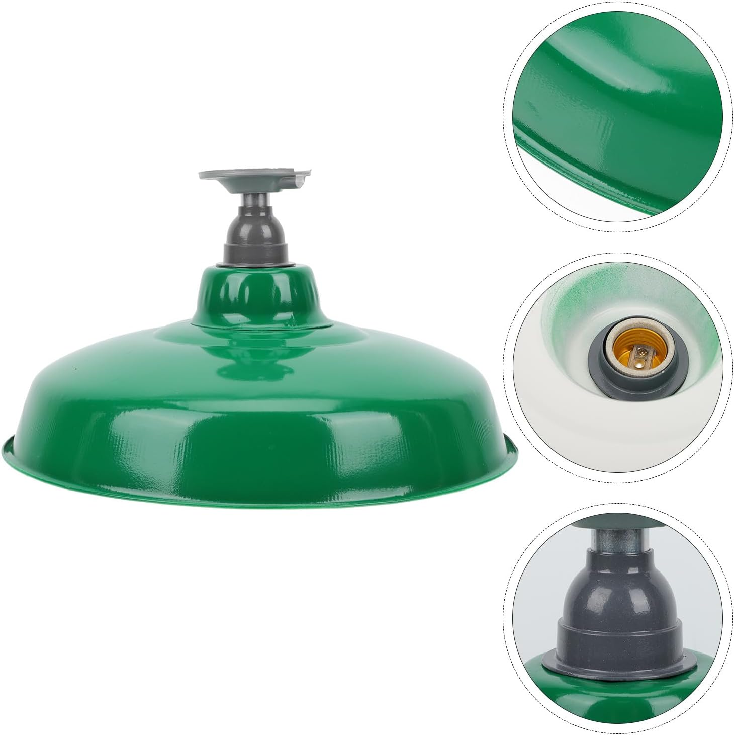 Jojofuny Vintage Enamel Iron Lampshade E27 Balcony Porch Hanging Lamp Cover Outdoor Warehouse Workshop Light Shade image number 6