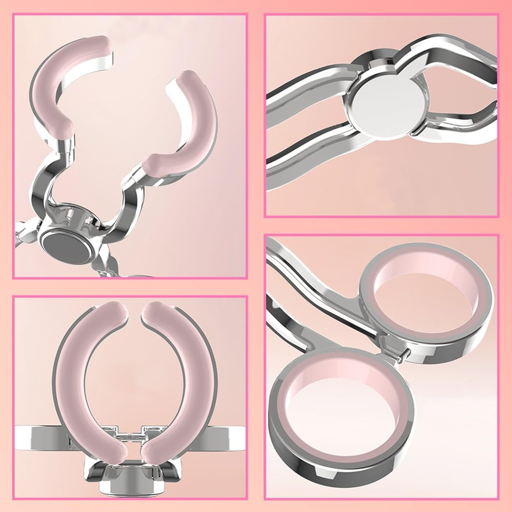 Igeyzoe Portable Contact Lens Eyelid Stretcher, Wearing Aid Tool with Insert/Remove Tool, Tweezers, Contact Lens Case (Pink) image number 2