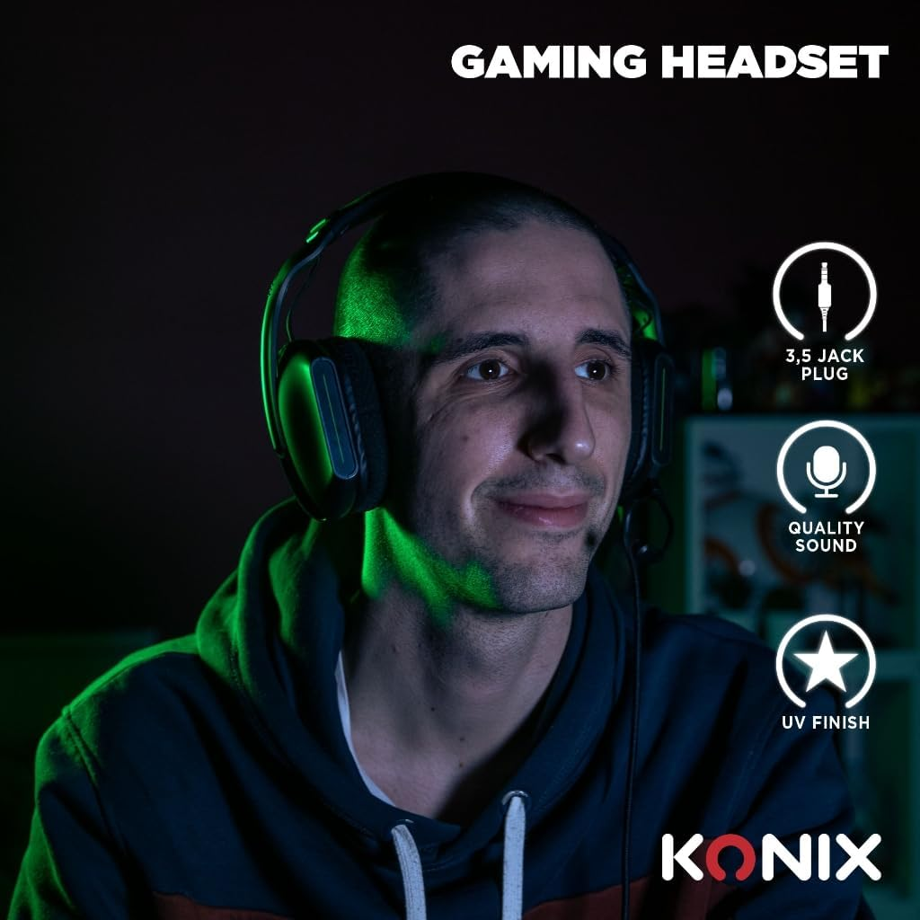 Konix Skylite Ultralight 218G Xbox Series X|S Wired Circumaural Gaming Headset - Microphone - 1.5M Cable - 3.5Mm Jack - Black image number 1