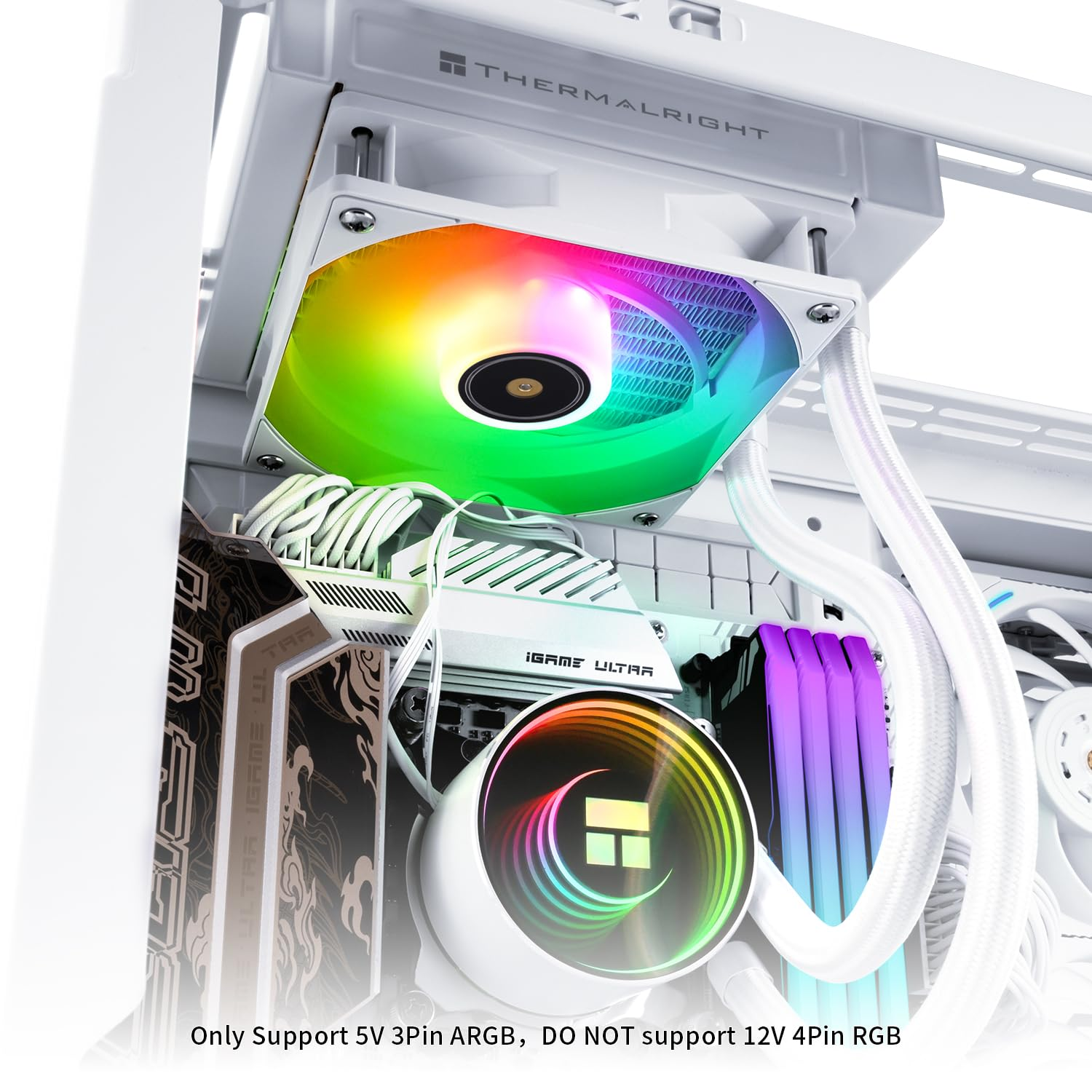 Thermalright Frozen Notte 120 ARGB White CPU Water Cooler, CPU Water Cooling System, ARGB Cold Head,Suitable for Amd:Am4/Am5,Intel LGA 1700/1851/1150/1151/1200 image number 6