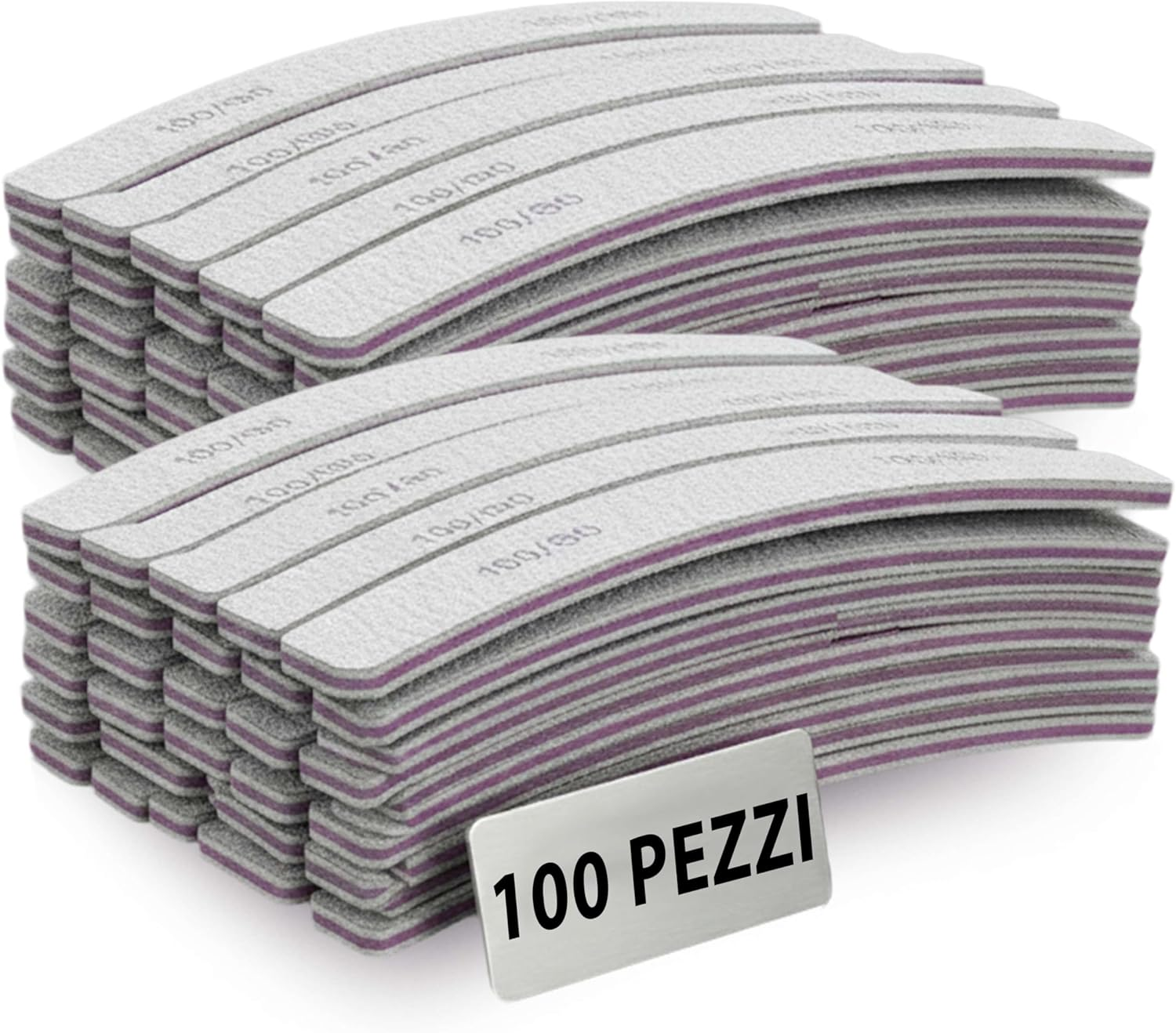 Tempo Di Saldi 100 Half Moon Lime Bilateral Grain 100/180 for Nail Art Reconstruction image number 1