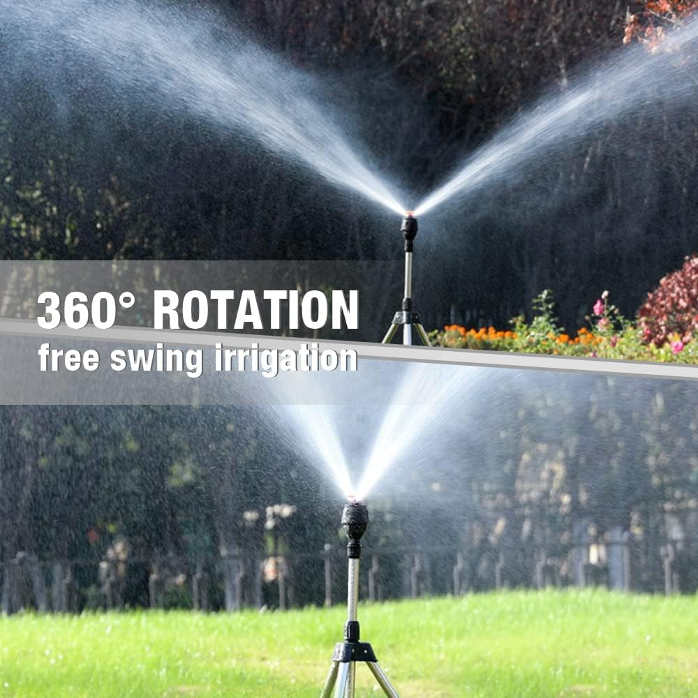 Tripod Automatic Rotating Sprinkler, Upgraded Automatic 360 Degree Rotating Tripod Sprinkler for Lawn/Yard/Garden, Telescoping Tripod Sprinkler for Yard Large Area image number 6