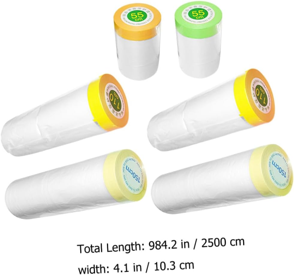 Jojofuny 6Rolls Masking Paper Automotive Masking for Painting Covering Protective Film Tape Paper for Automotive Paint Supplies image number 1