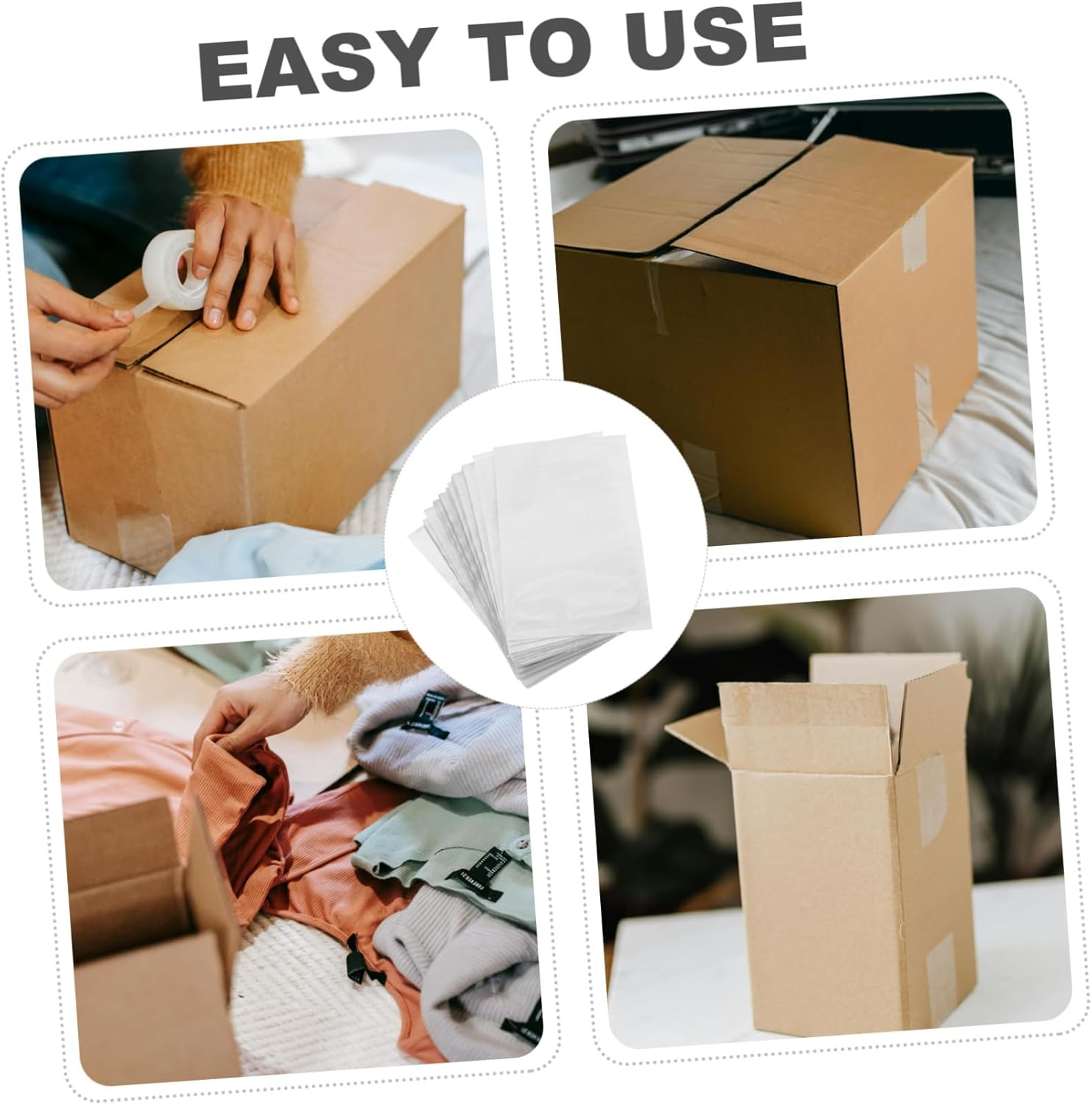 Anneome 100Pcs Self Sealing Shipping Pouches Window Self-Adhesive Packing List Envelopes for Documents Waterproof Mailing List Holder for Invoice image number 6