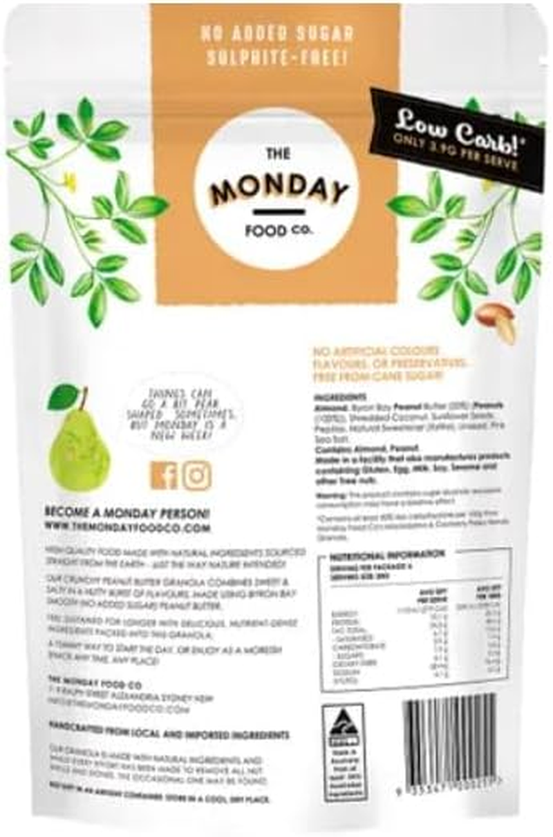 The Monday Food Co. Keto Gourmet Granola Crunchy Peanut Butter, 300G