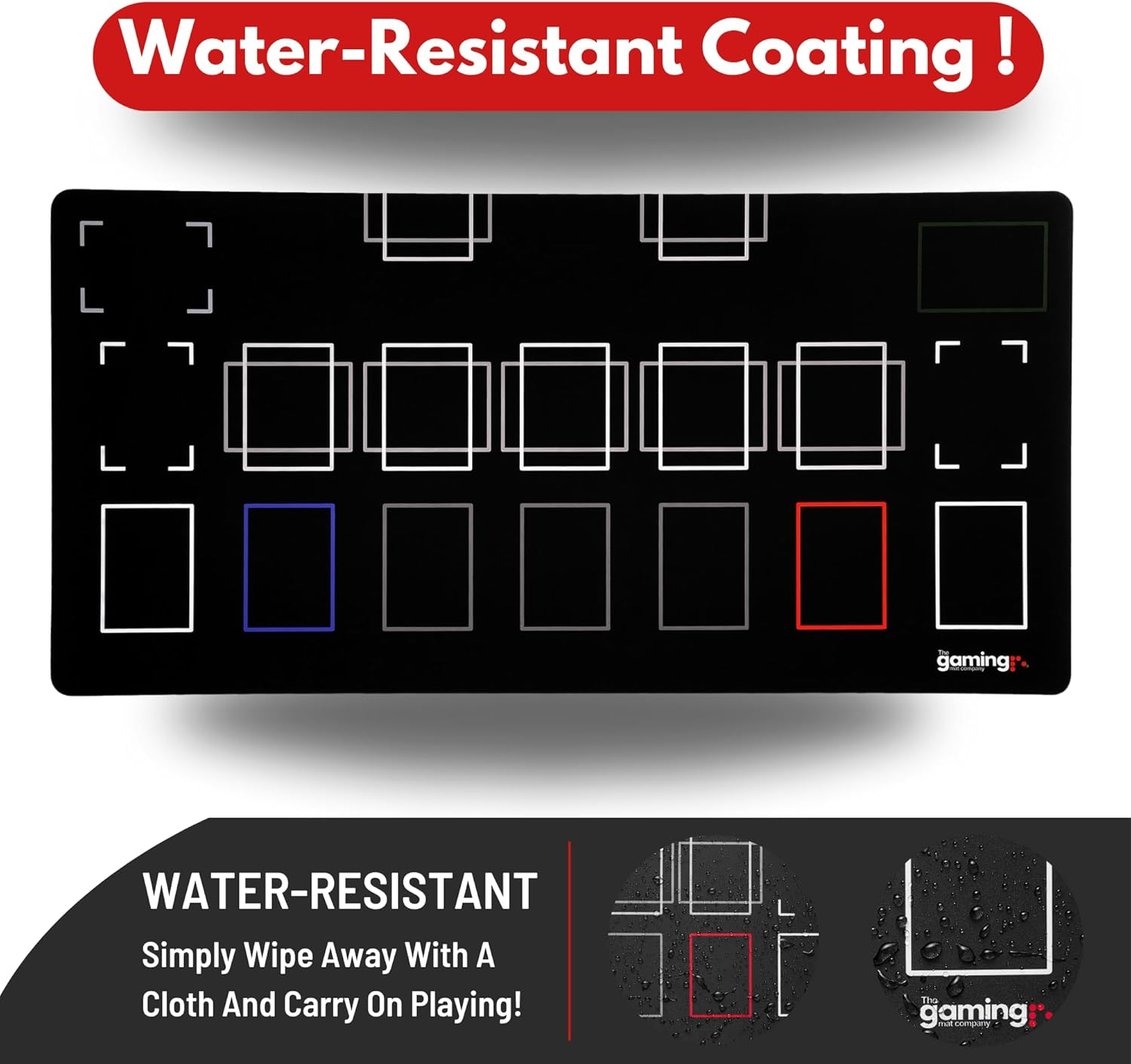 The Gaming Mat Company Single Player Playmat for Yu-Gi-Oh! 28.3" X 14.1" with Deluxe Red Rubber Base - Compatible with Yu-Gi-Oh! TCG Cards - Extra Deck and Banish Zones- Waterproof YGH Card Game Board image number 6