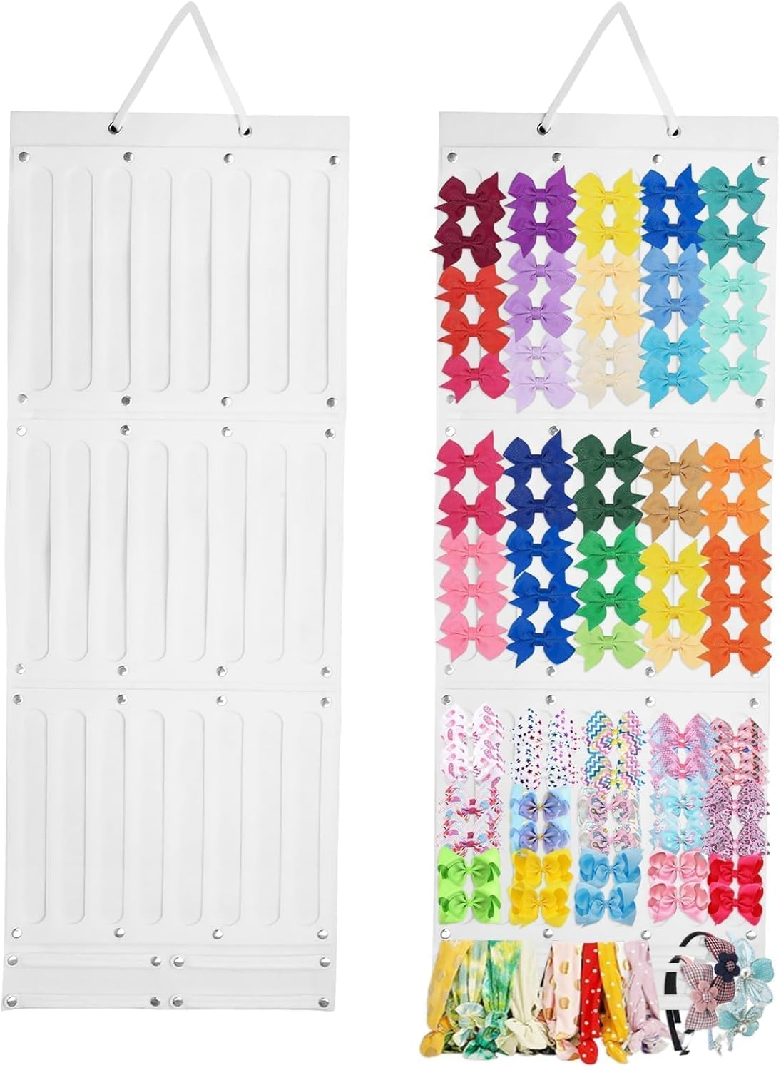 Eeekit Hanging Hair Bow Organizer Large Capacity Hair Clip Holder Hair Claw Storage for Girls Hair Accessories Display Stand for Wall Door Closet image number 6