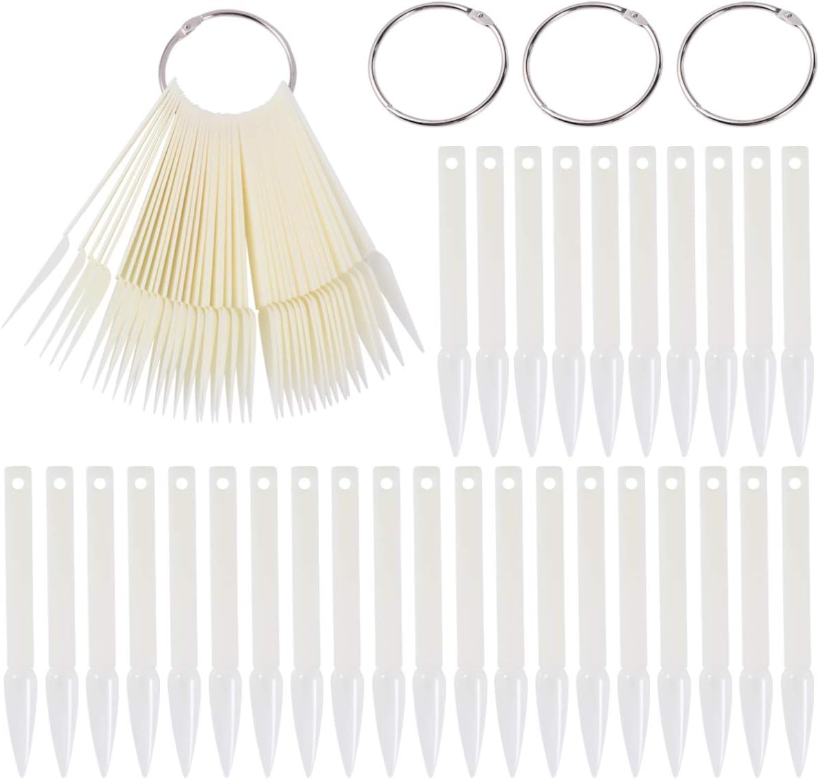 ERINGOGO 160Pcs Nail Color Plates Nail Practice Tips Durable Nail Art Display Board for Salon Use for Nail Polish Organization and Art Practice image number 3