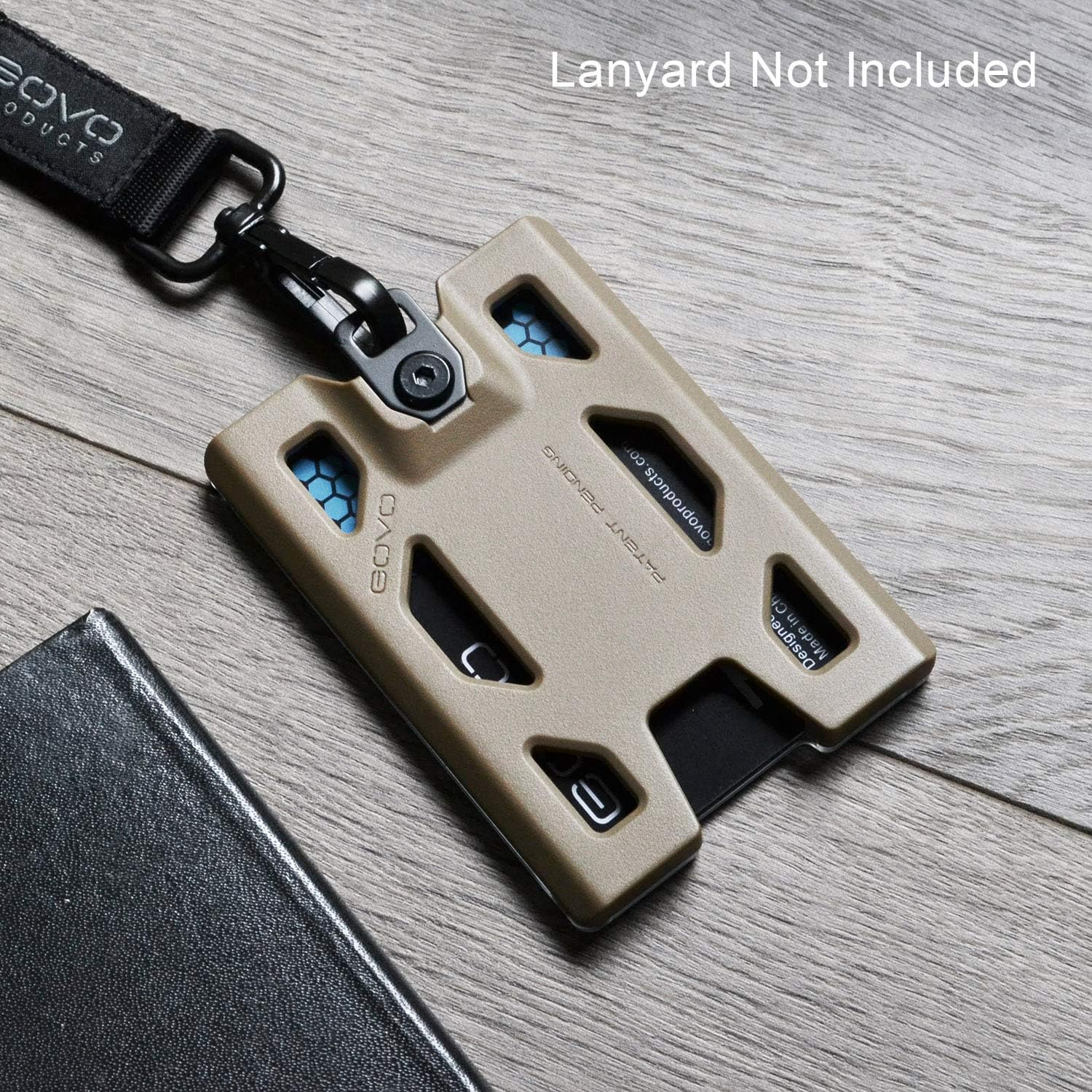 GOVO Badge Holder - without Clip Version - Durable Polycarbonate ID Card Holder Holds 1 to 4 Cards (Tan) - Purple image number 3