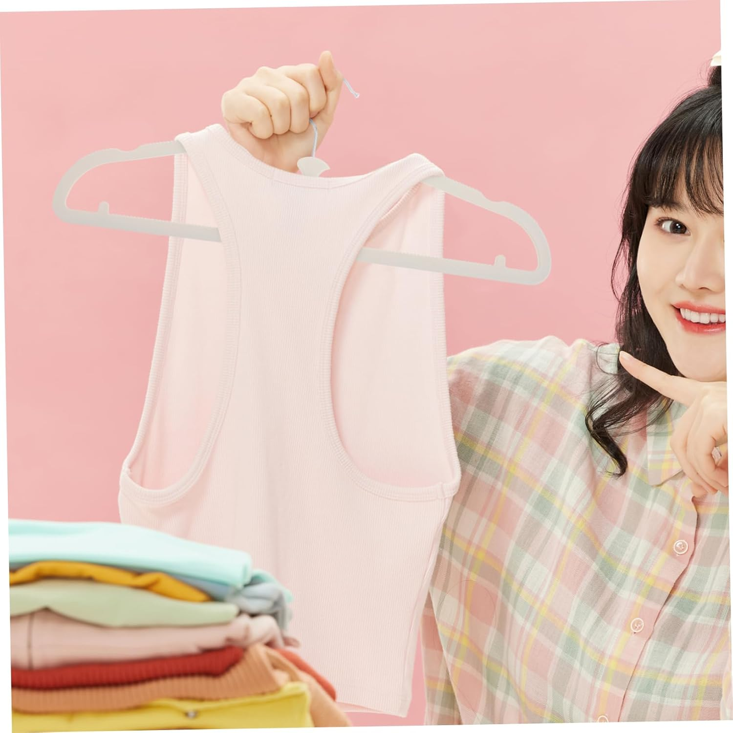 SOLUSTRE Clothing Rack Shelves 10Pcs Silicone Hangers Nonslip Mark-Free Mini Hangers for Wardrobe Organization image number 6