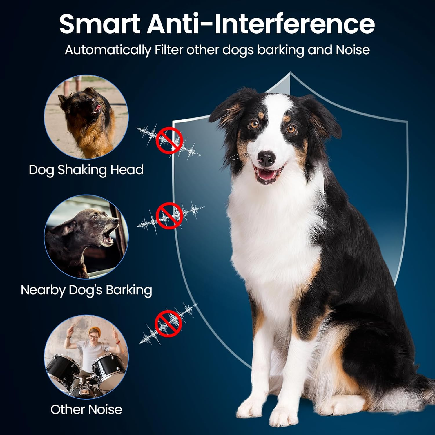 Dog Bark Collar, Rechargeable anti Bark Collar with Adjustable Sensitivity and Intensity Beep Vibration Bark image number 6