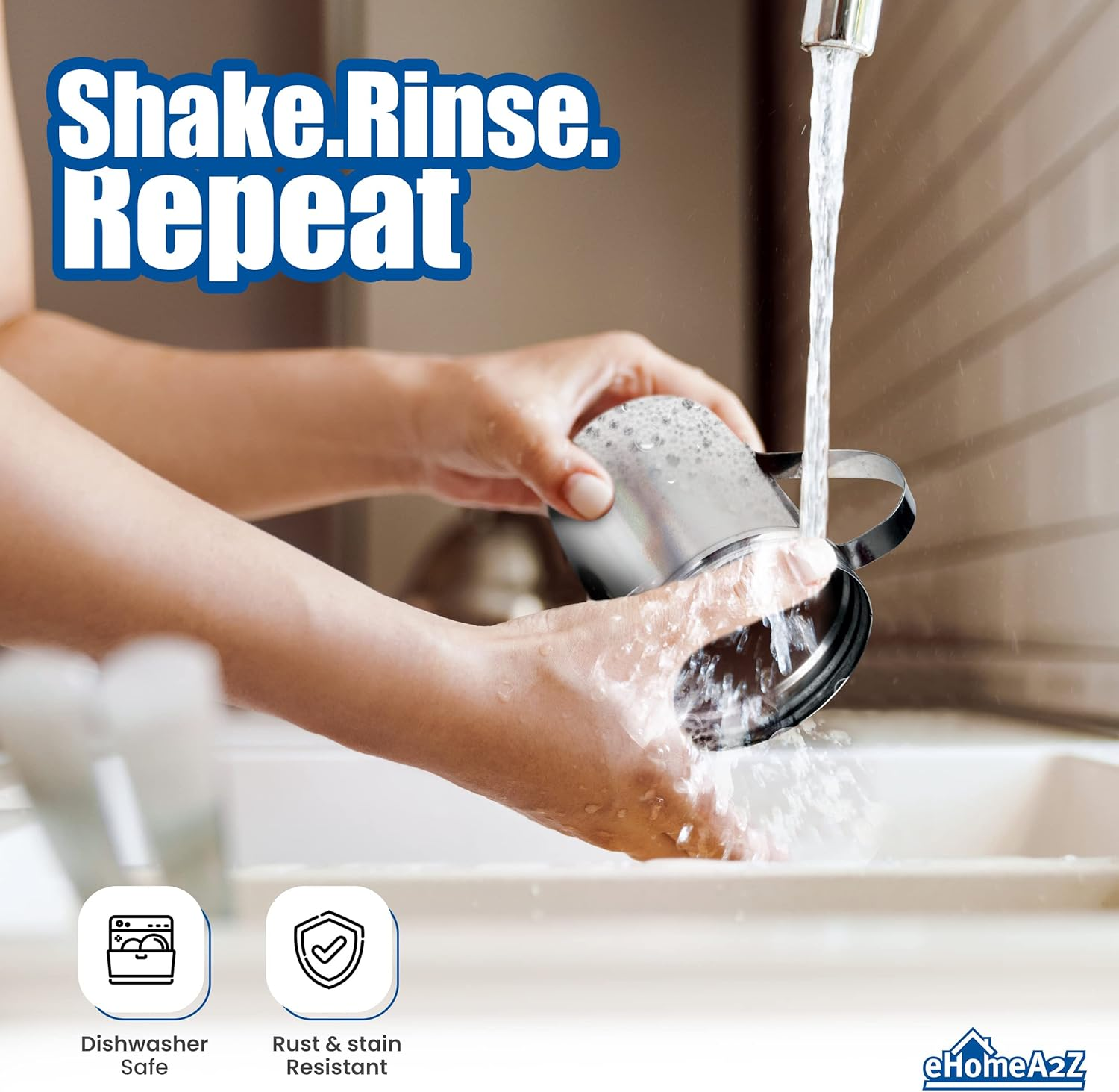 EHOMEA2Z Stainless Steel Dredge Shaker Ideal for Salt, Spice, Sugar, Flour (1, 10 Oz) image number 5