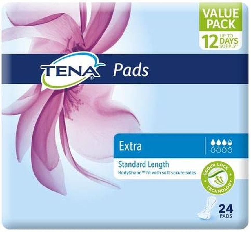 3 PACK of Tena Pads Extra Standard Length 24 Pack
