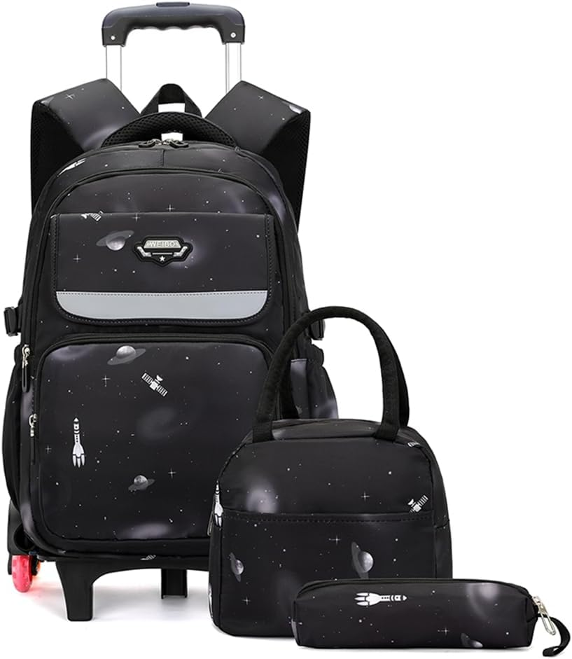 Galaxy Rolling Backpack for Boys Wheeled Backpack Kids Trolley School Bag