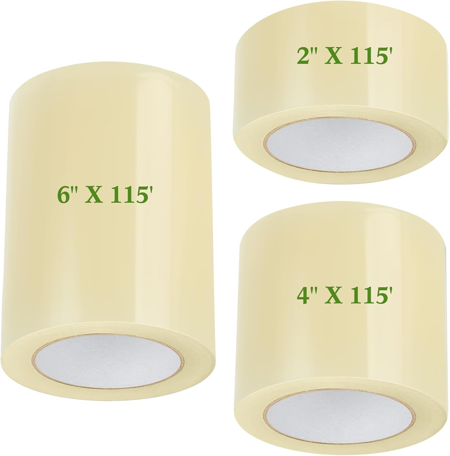 Frienda 3 Pack 2''X115'+4''X115'+6''X115' Greenhouse Plastic Tape, 6 Mil Greenhouse Repair Tape, Waterproof and UV Resistant 6Mil Polyethylene Sheeting Tape to Repair Patch Repair Kit