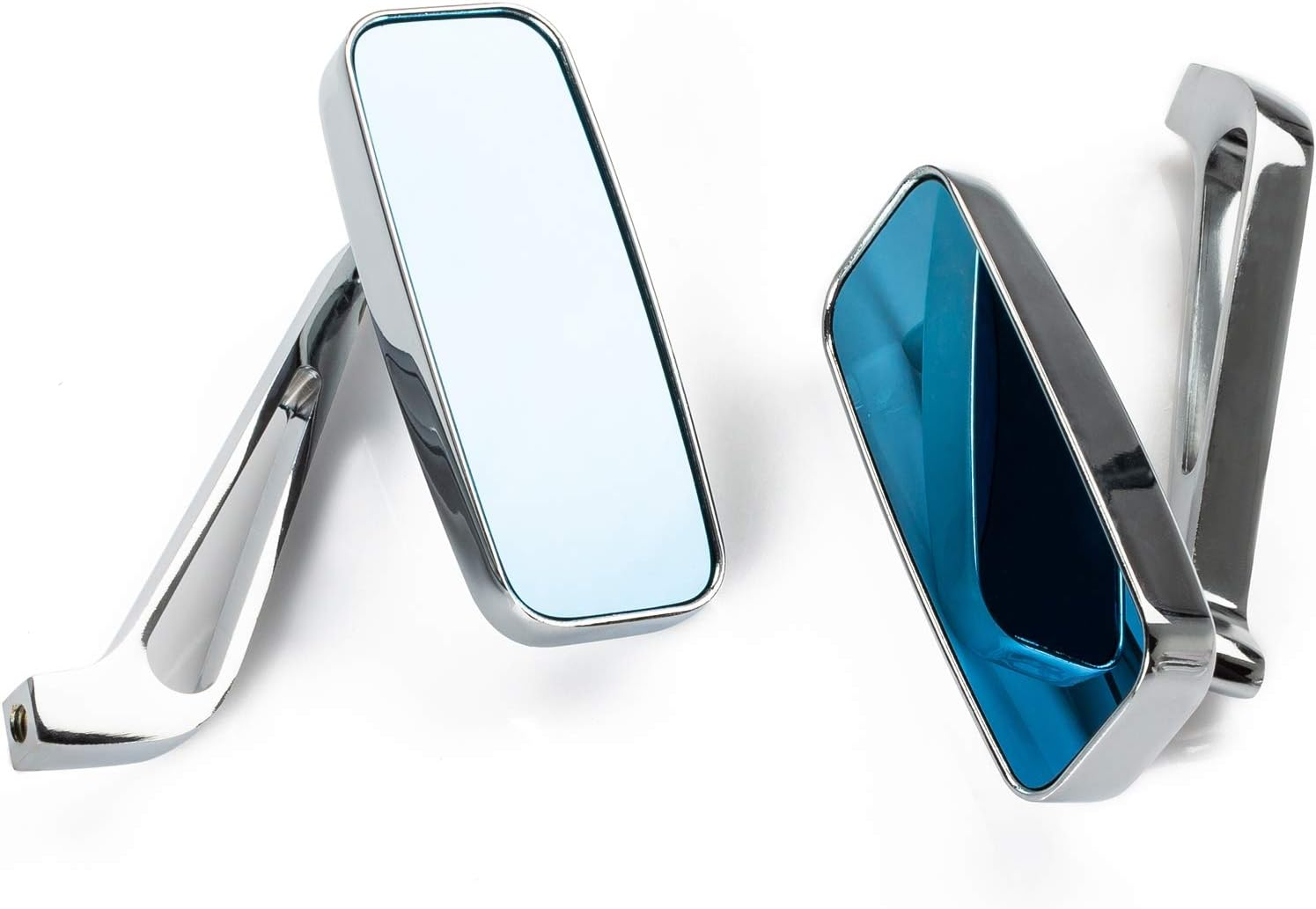 Pair of Mirrors Rearview Mirror Motorcycle Naked Custom Metal Chrome DX + SX