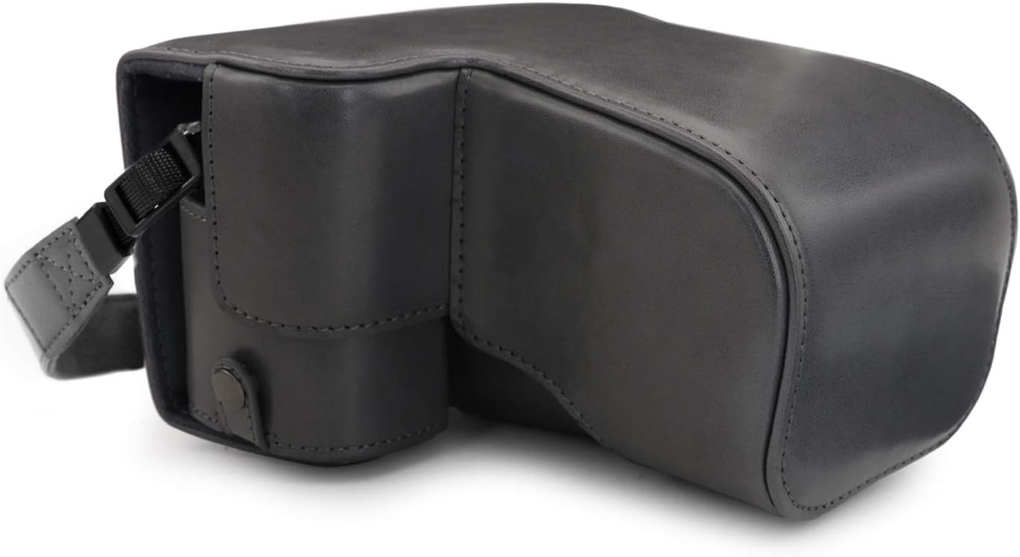 Megagear Sony Alpha A6400 Megagear MG1660 Ever Ready Leather Camera Case Compatible with Sony Alpha A6100, A6400 (18-135Mm) - Black Camera Case, Black (MG1660) image number 6