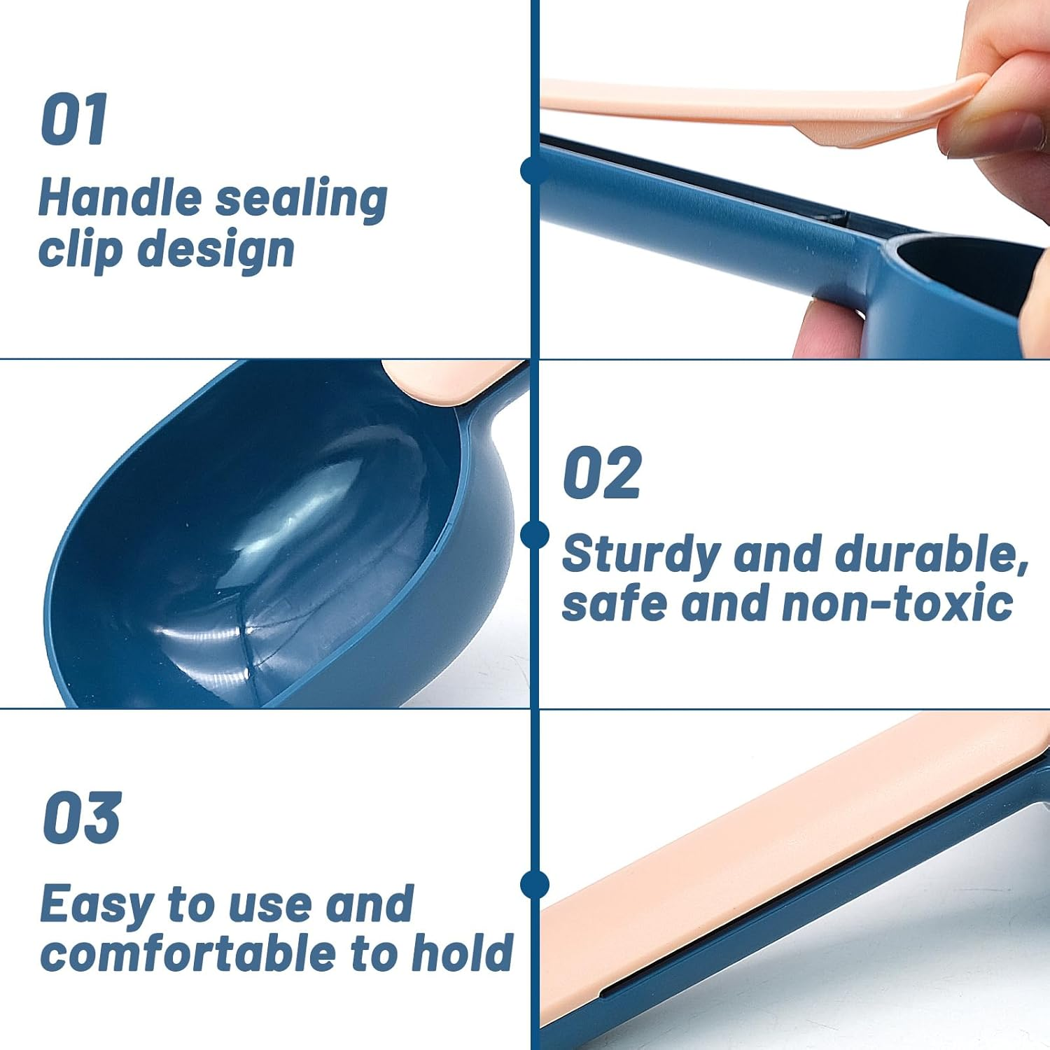 Cisolen Pack of 2 Scoop for Dog Food Pets Handle with Clip Food Scoop for Pets Food Spoon for Dogs Cats Pet Food Dog image number 6