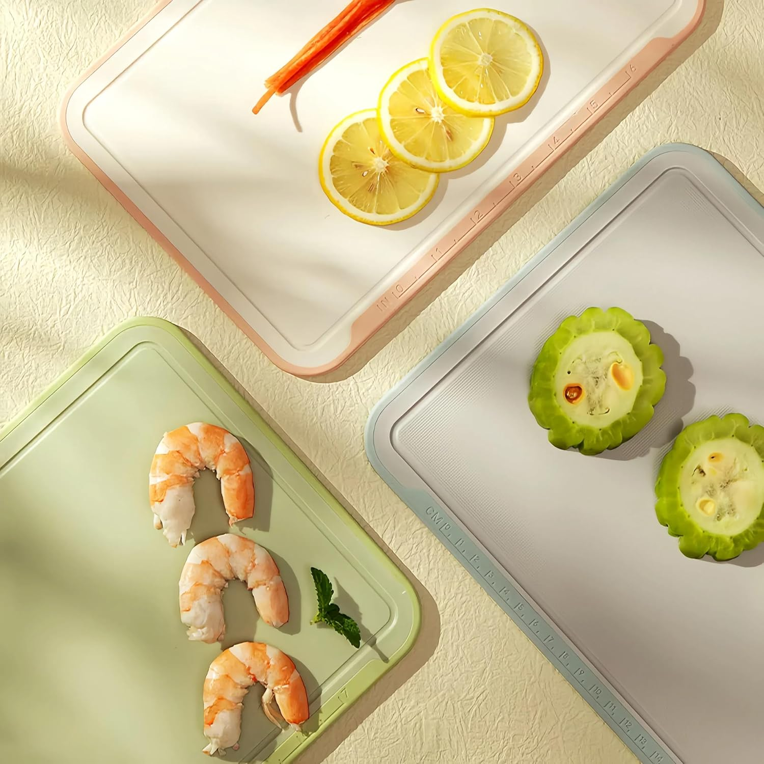 Roagoway 3-Piece Chopping Board Set with Storage Holder, Kitchen Cutting Board Food Prep Mats image number 1