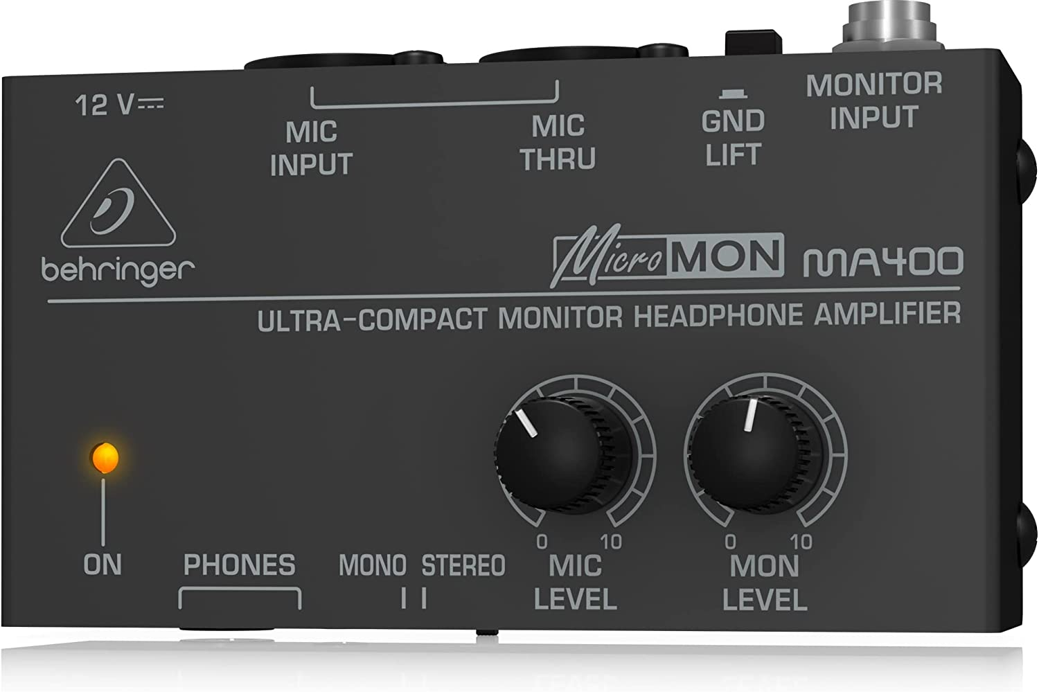 Behringer MA400 MA400 Behringer Micromon MA400 Ultra-Compact Monitor Headphone Amplifier, Silver image number 2