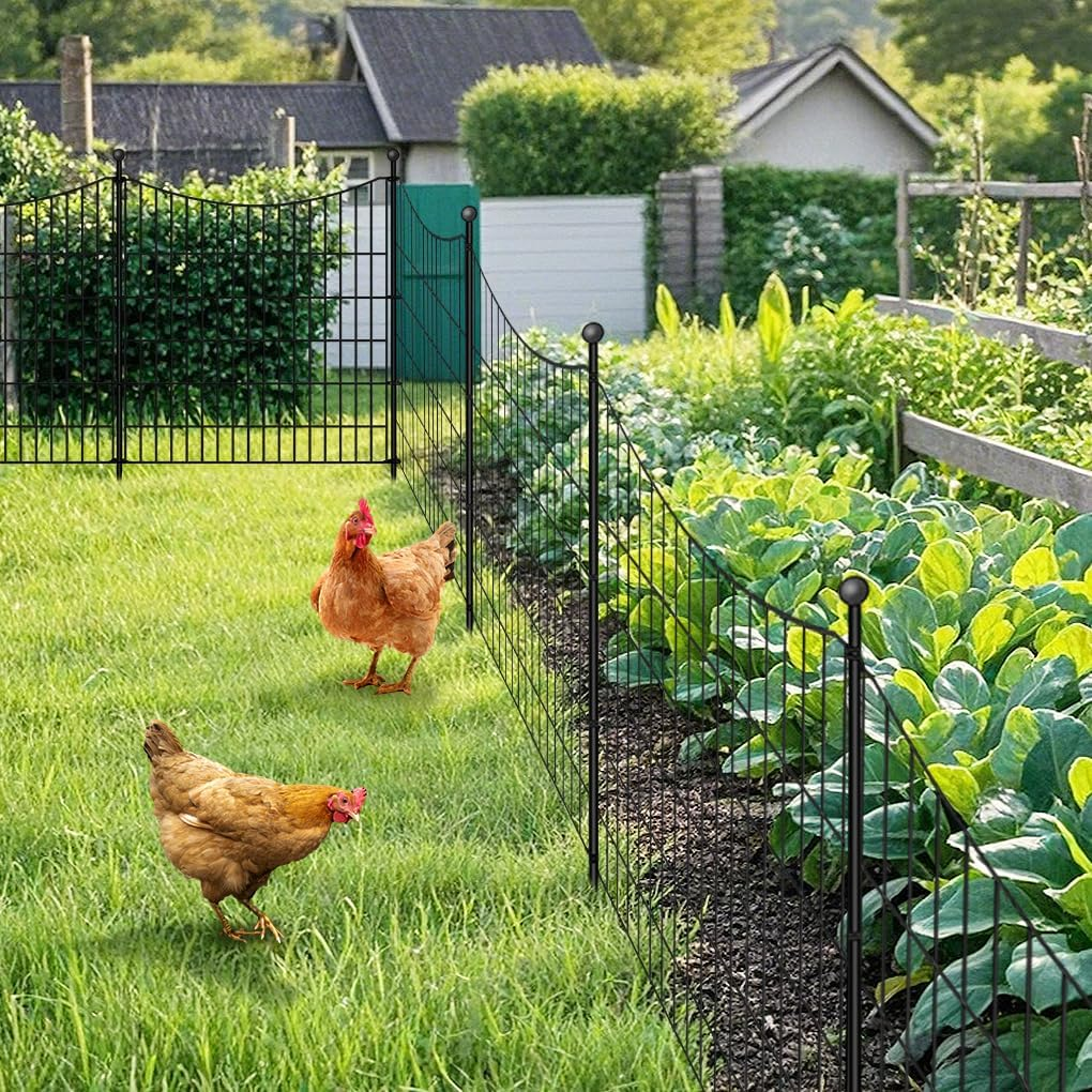 Springup 10 Panels Fence Outdoor No Dig for Yard Decorative Garden Fence Animal Barrier for Dogs Rustproof Metal Wire Garden Edging Fence and Borders Fencing Stakes image number 5